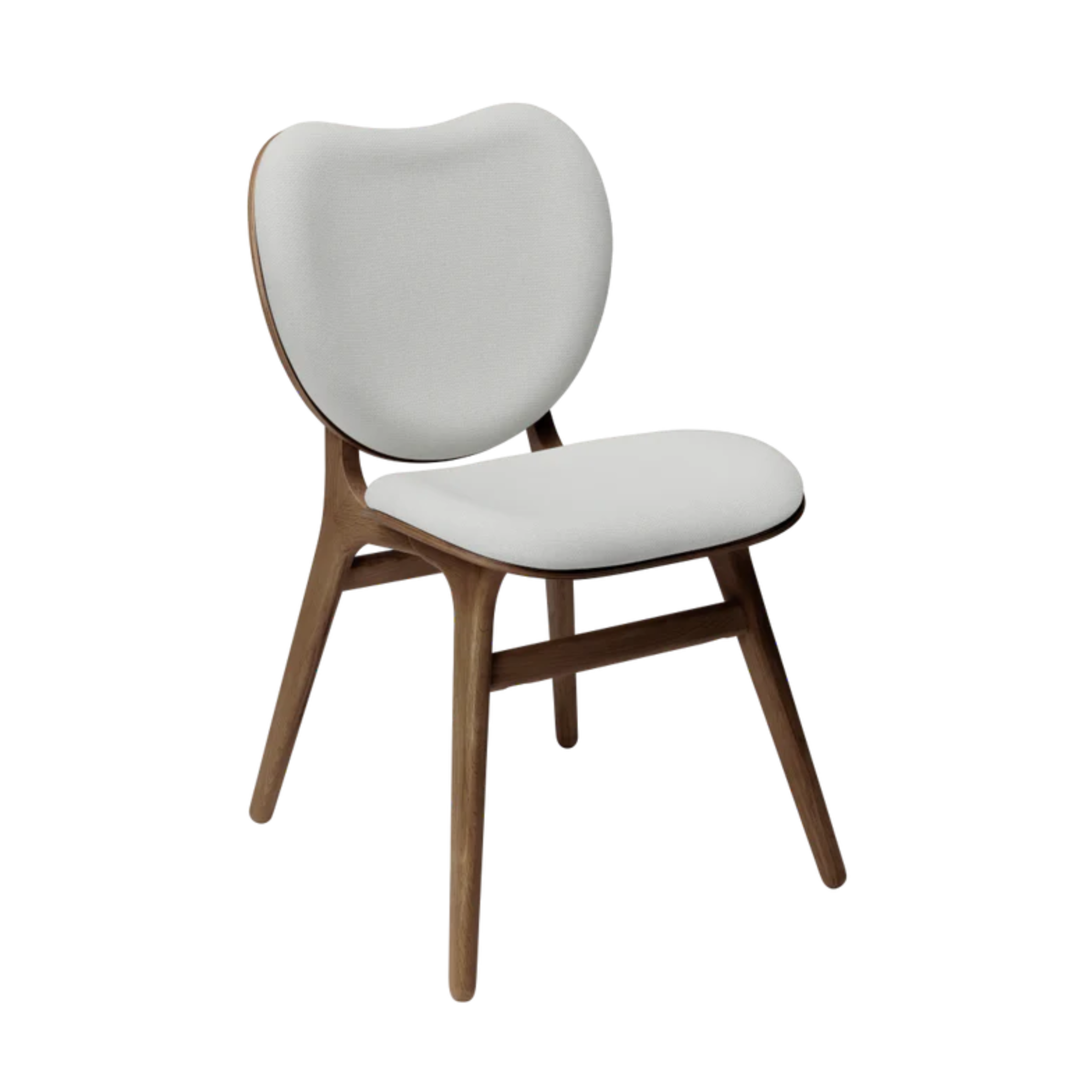 CONVERSATION chair white with walnut wood base