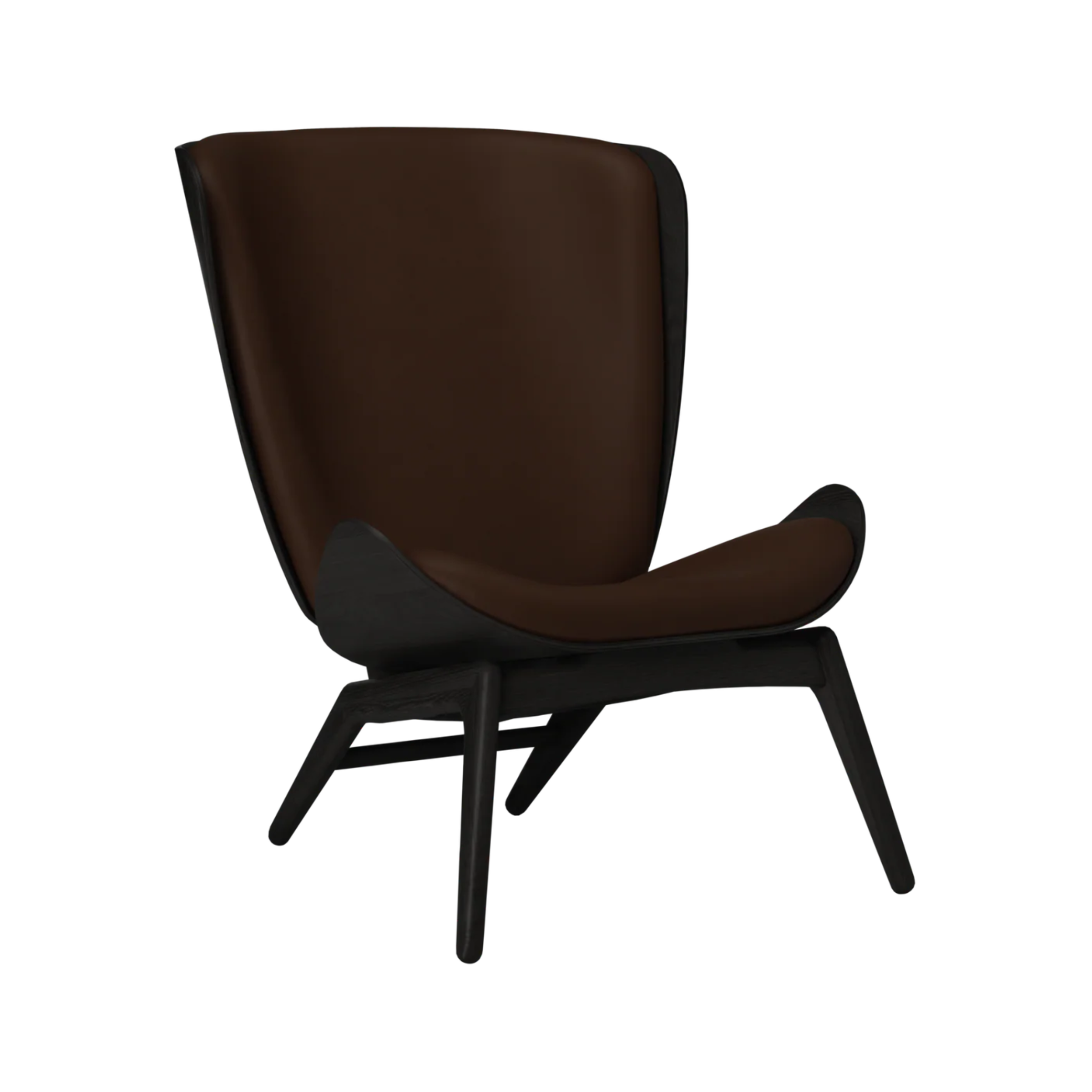 Sessel READER braunes Leder mit schwarzem Gestell
