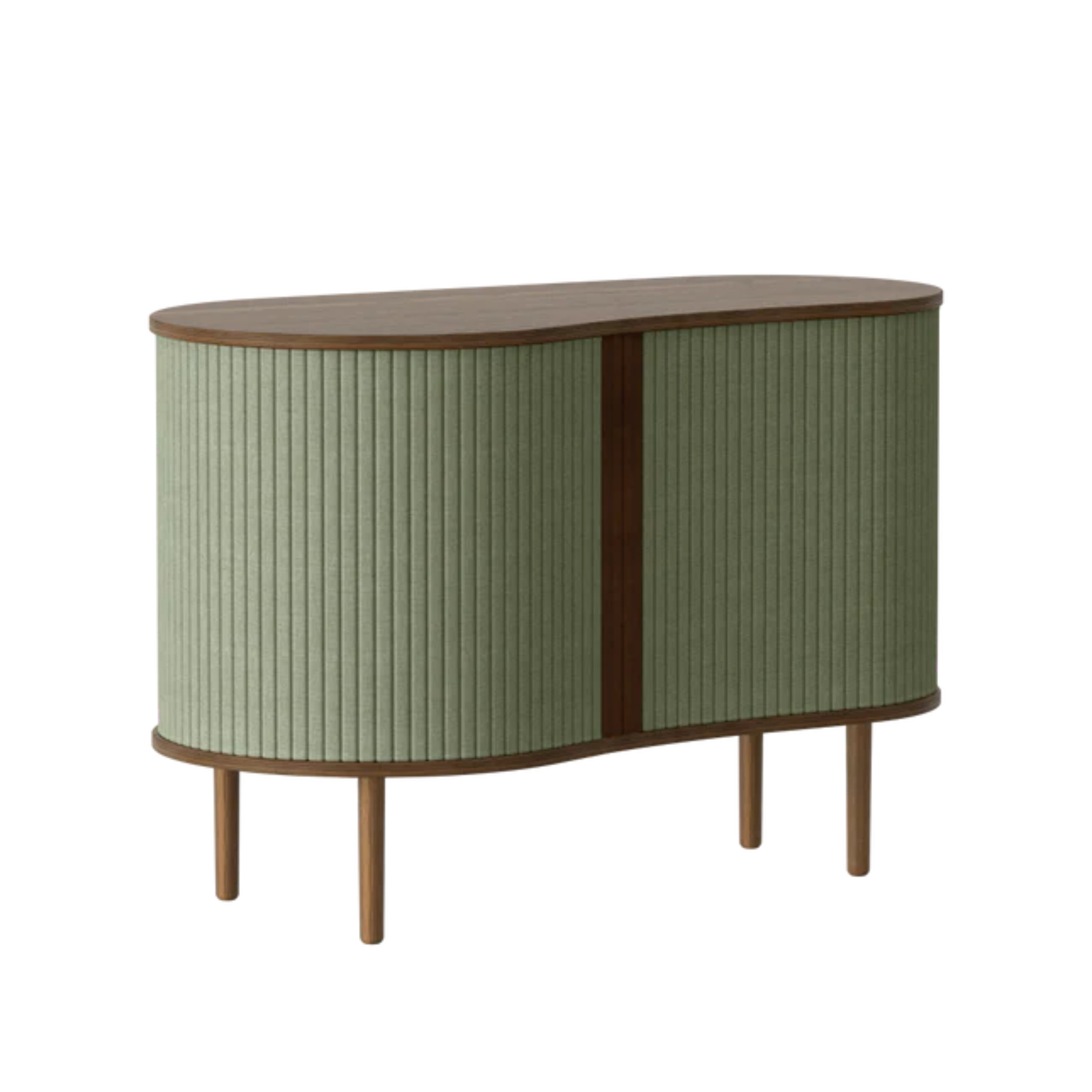 AUDACIOUS chest of drawers green with dark oak