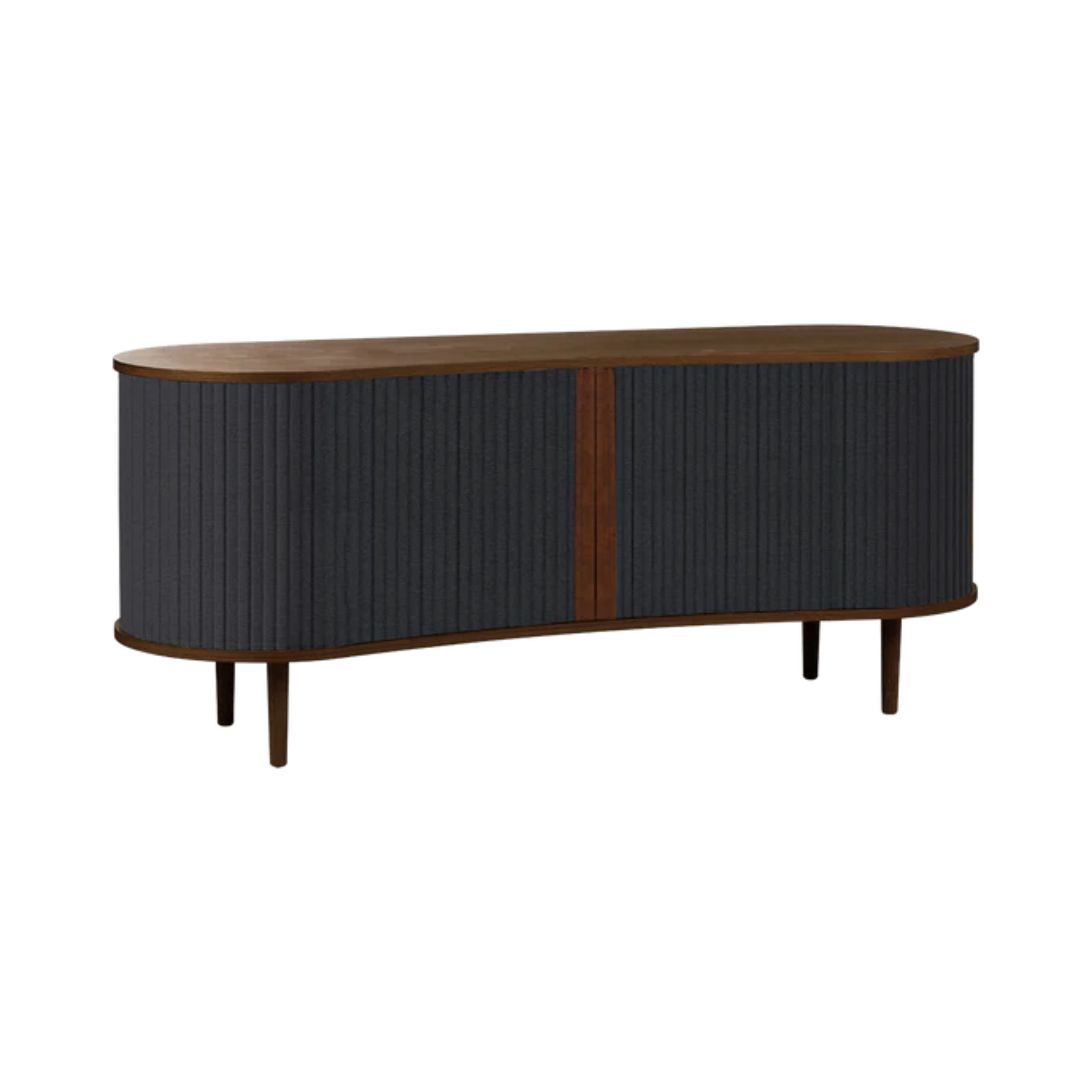 AUDACIOUS anthracite RTV cabinet with a dark oak base