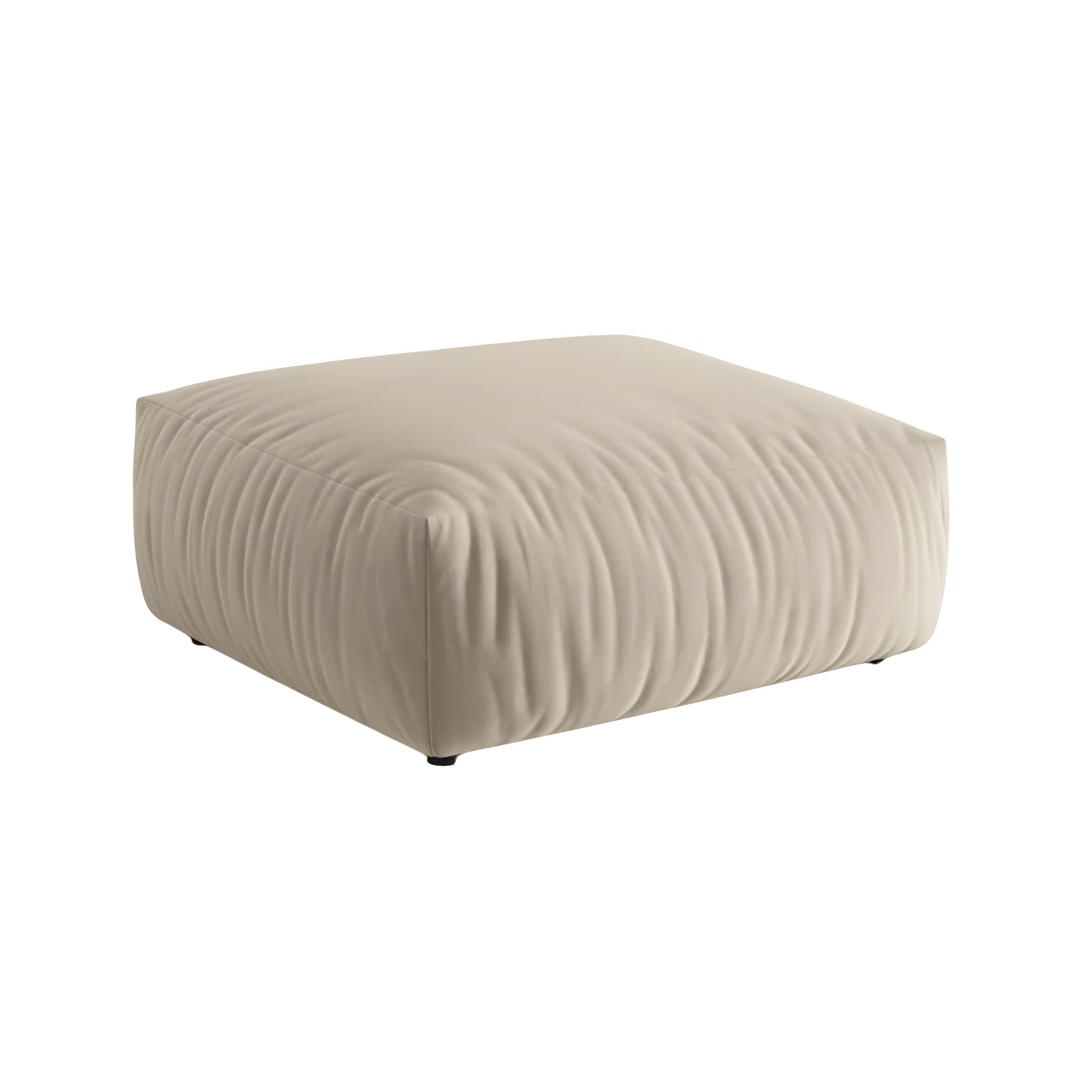 CHRIS ecru velvet pouf