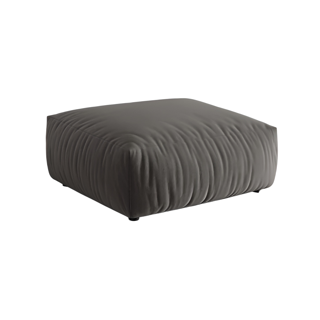 CHRIS dark gray velvet pouf