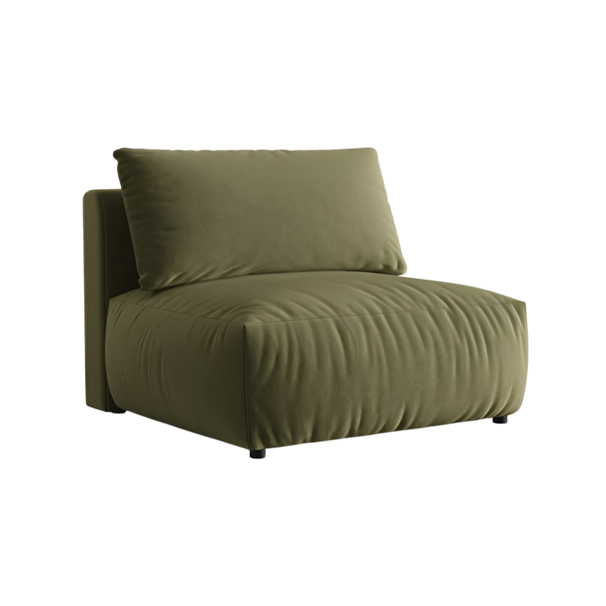 Modulares Samtsofa CHRIS - breites mittleres Element in Hellgrün