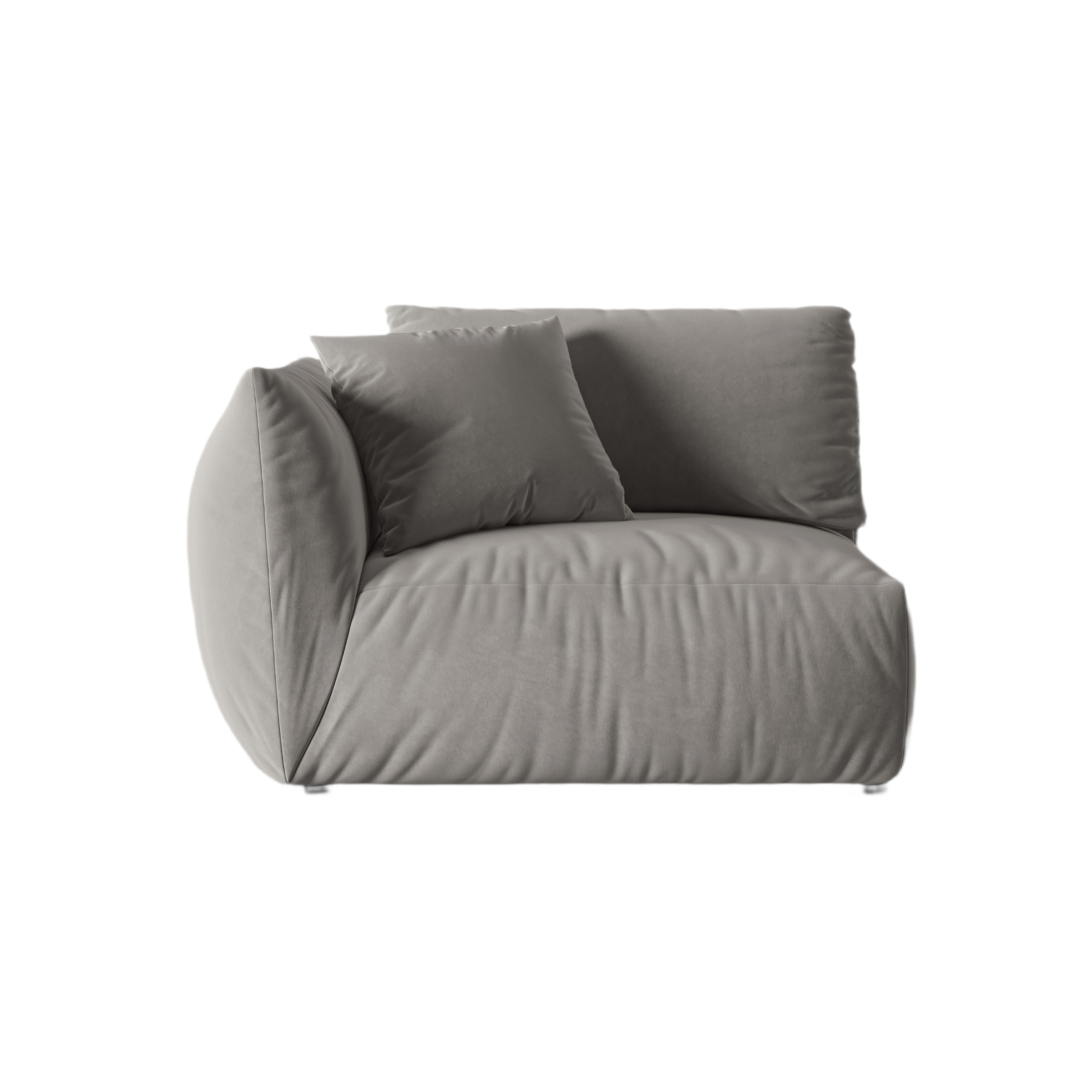 Modulares Samtsofa CHRIS - breites linkes Element in Grau
