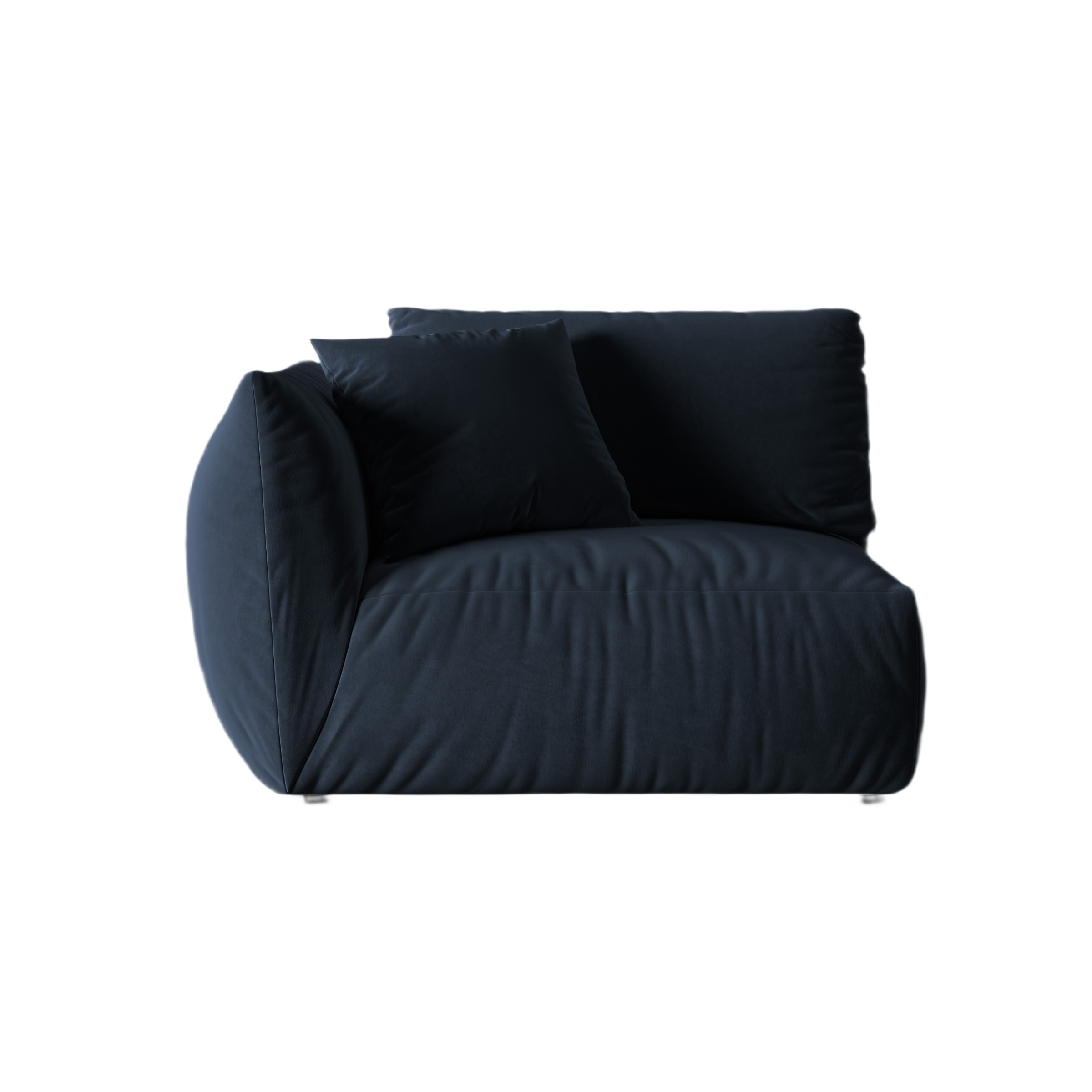 CHRIS Modular Velvet Sofa - Wide Left Element in Royal Blue