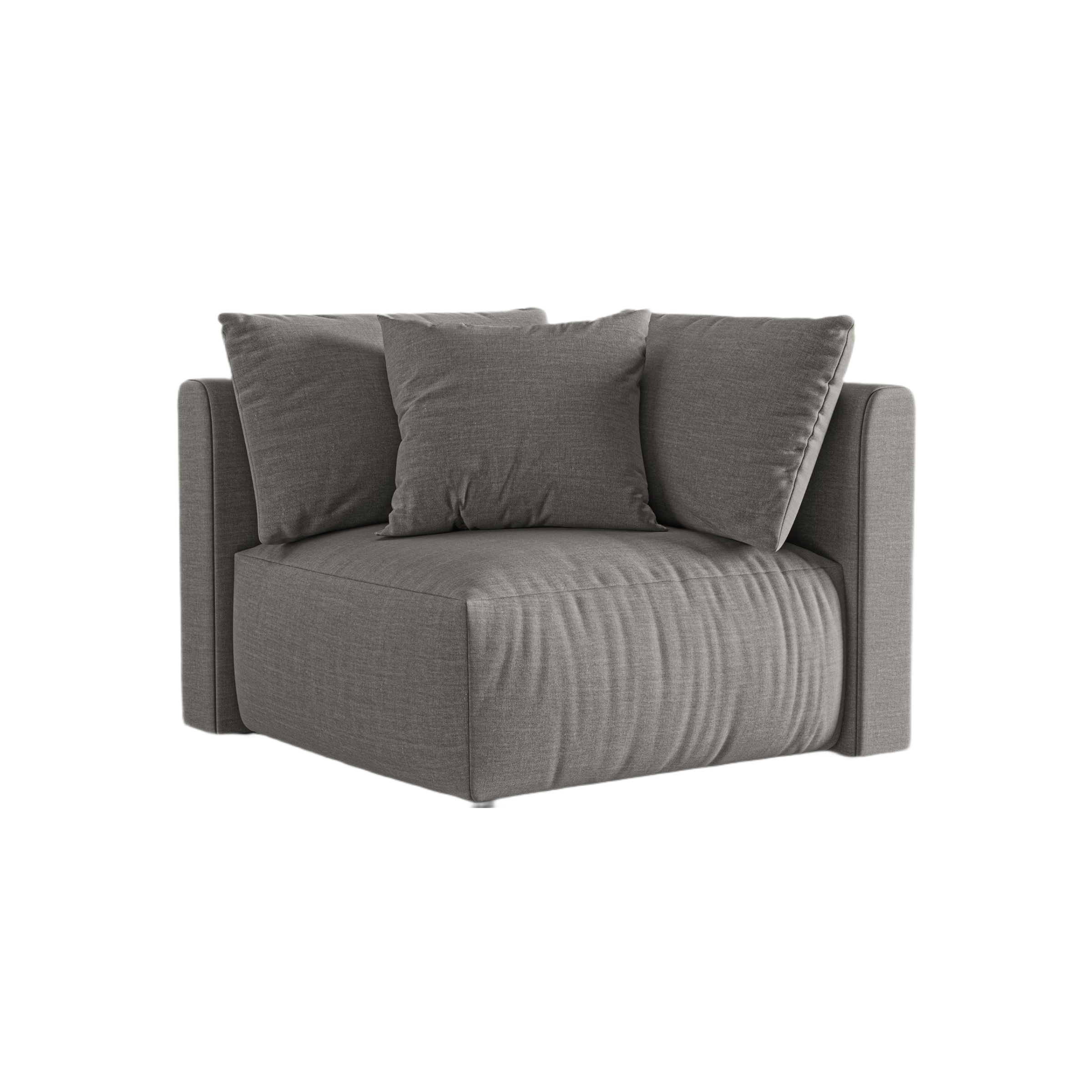 CHRIS modular sofa - gray chenille corner element