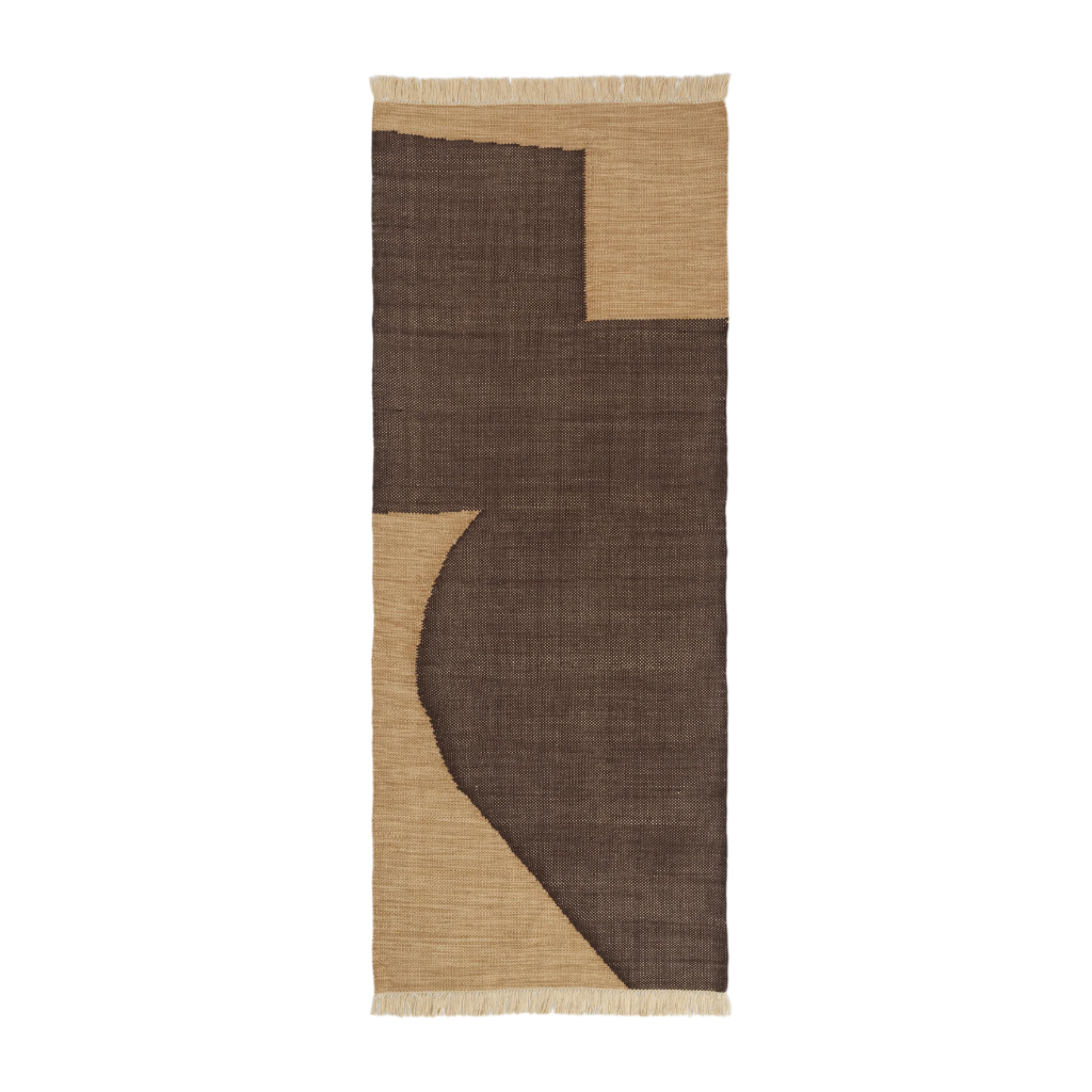 FORENE chocolate runner with beige