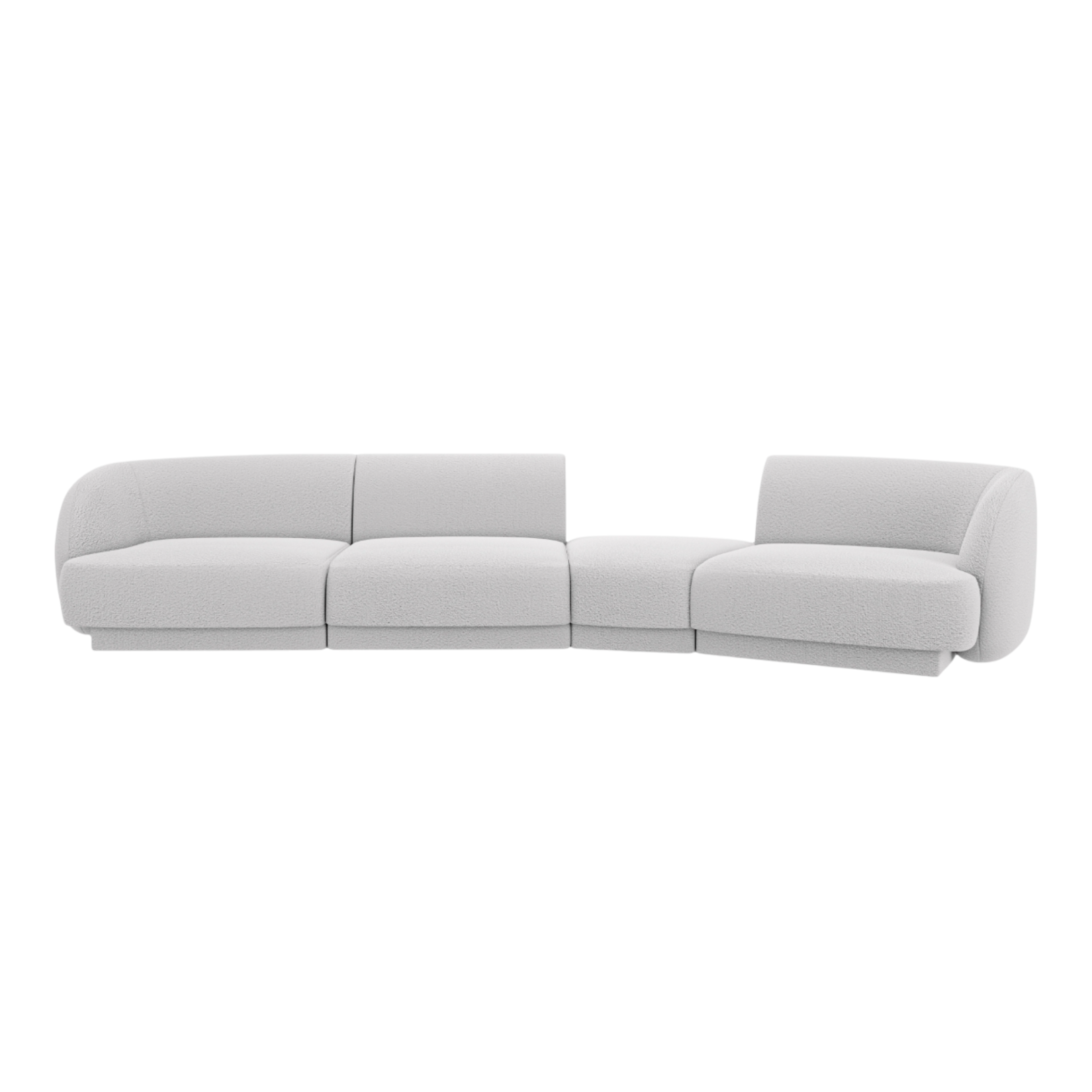 Modular Sofa rechtsseitig 6-sitzig MILEY hellgrau Boucle