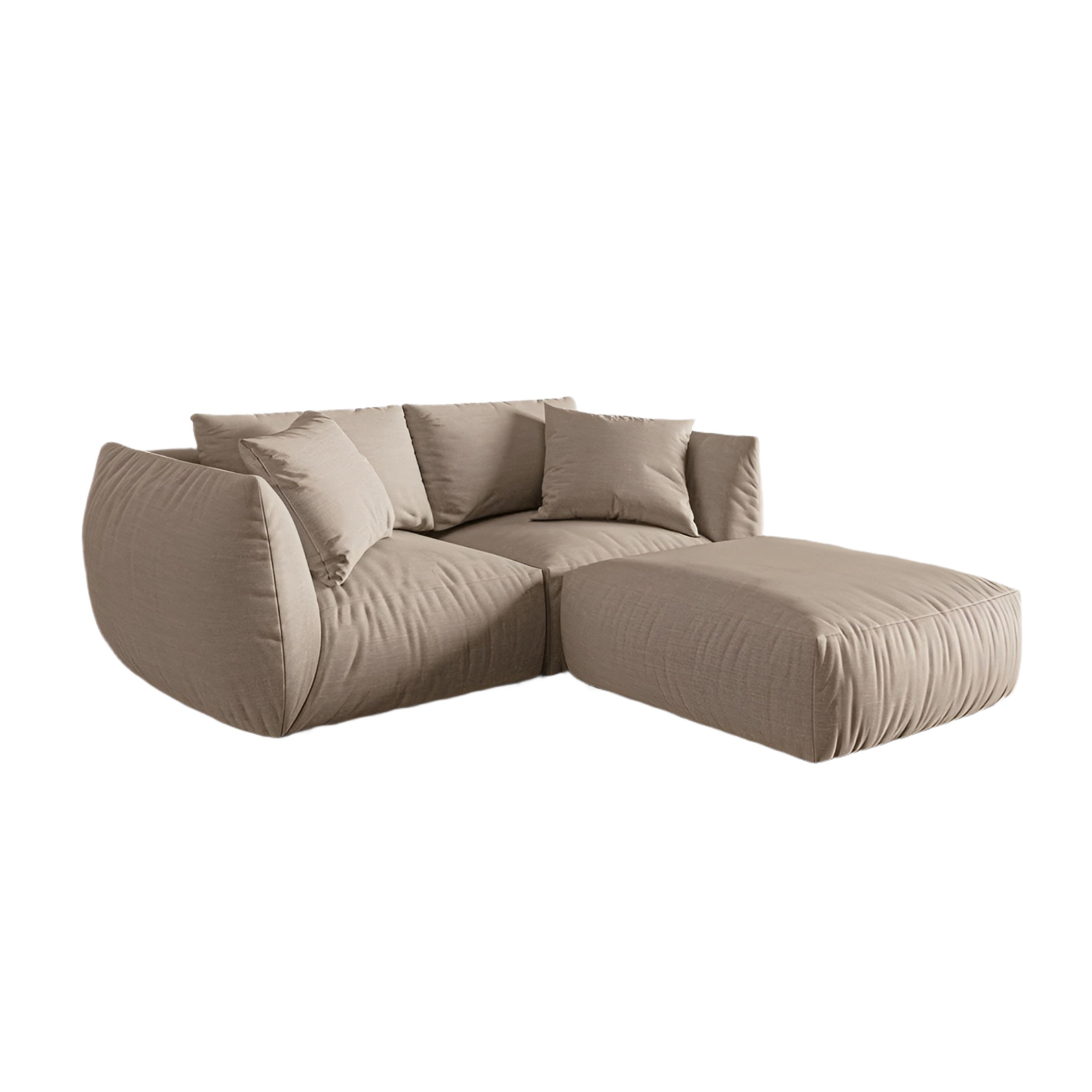Left-sided corner sofa CHRIS sand chenille