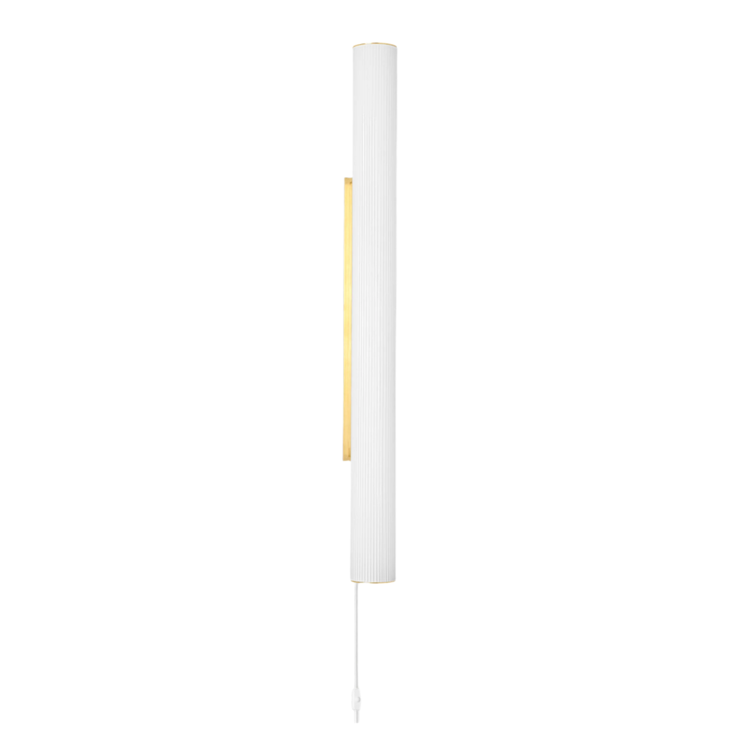 VUELTA LONG Wandleuchte weiß mit Messing-Finish