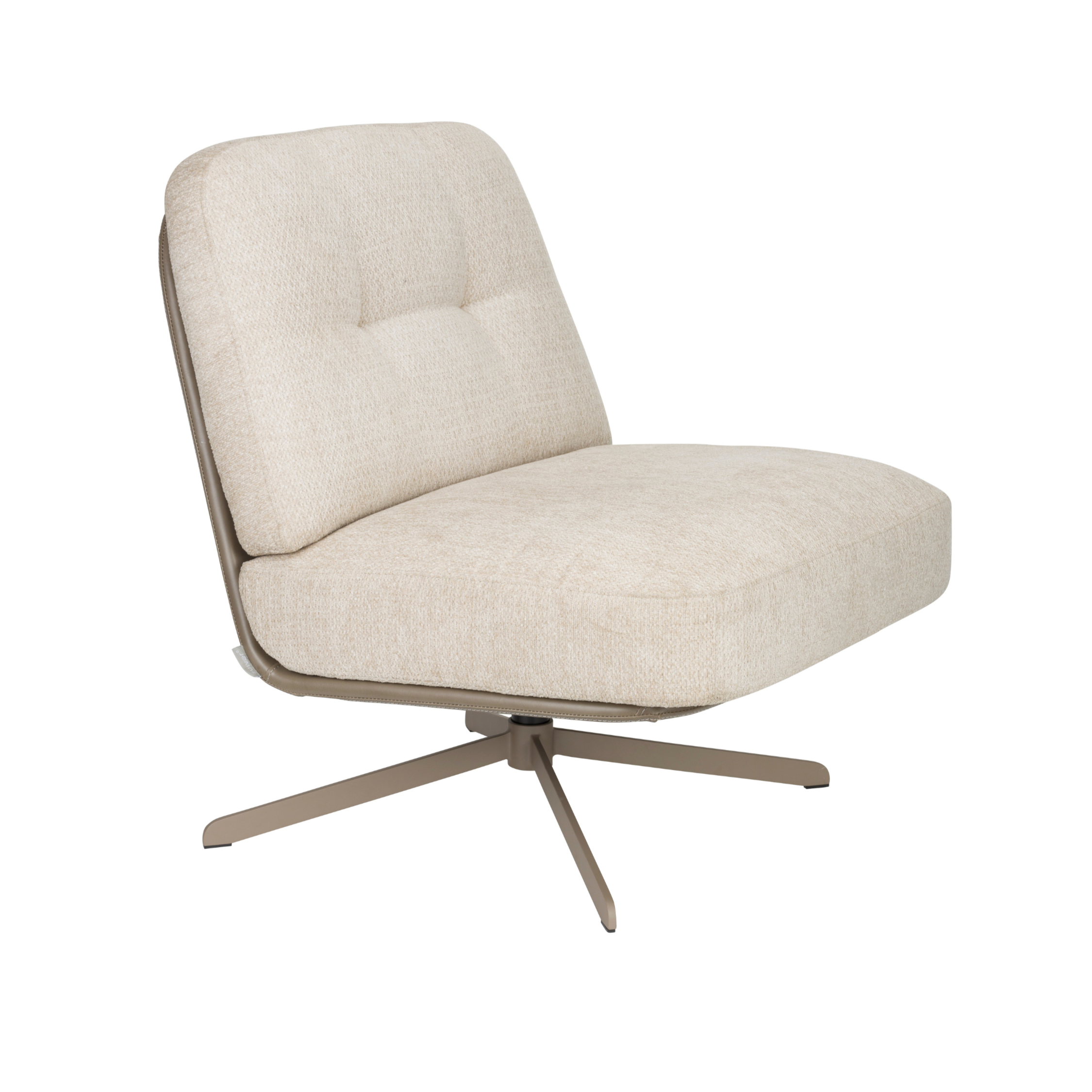 Sessel BENJAMIN beige Kunstleder mit beigem Fußteil