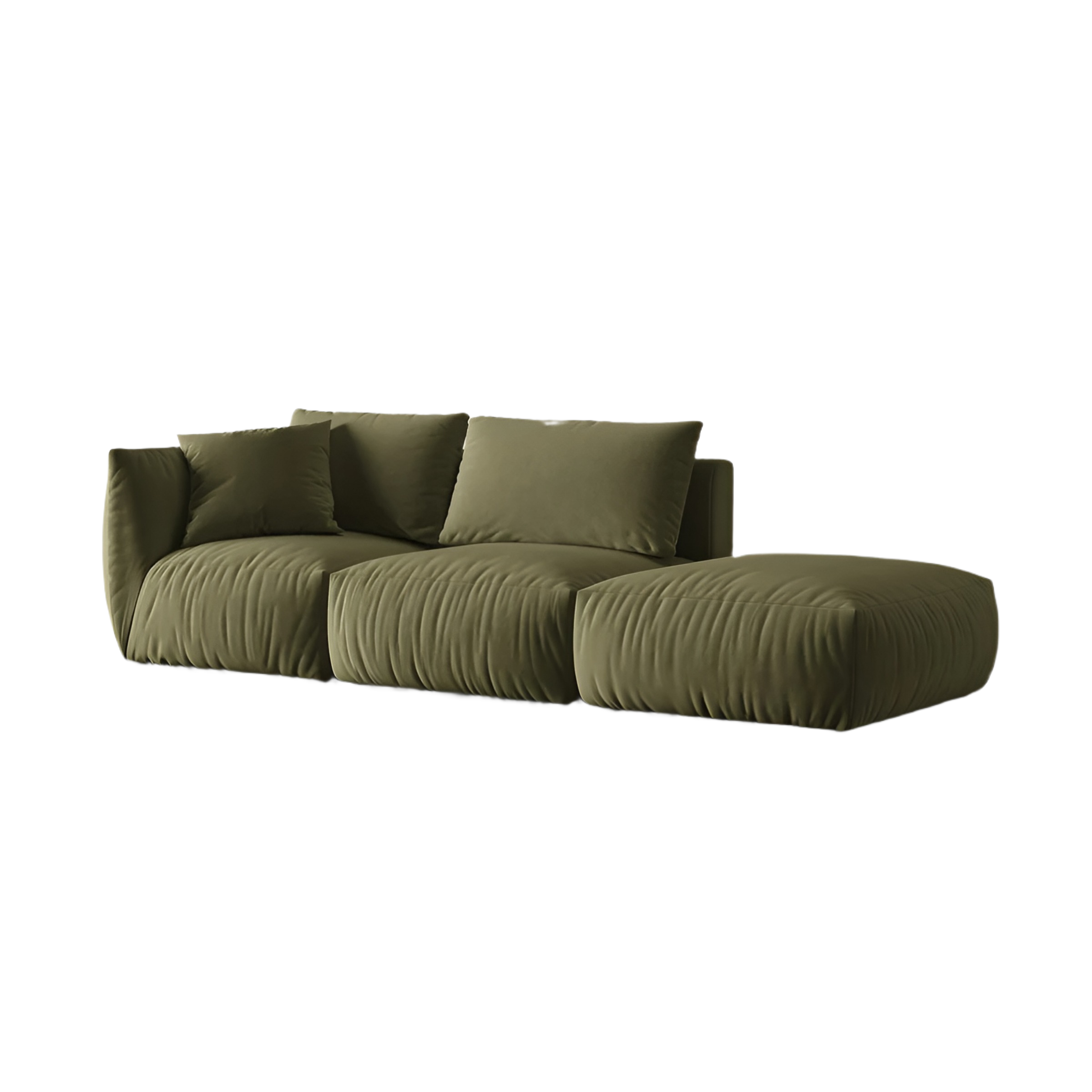 Modulares Samtsofa für 3 Personen rechtsseitig CHRIS hellgrün