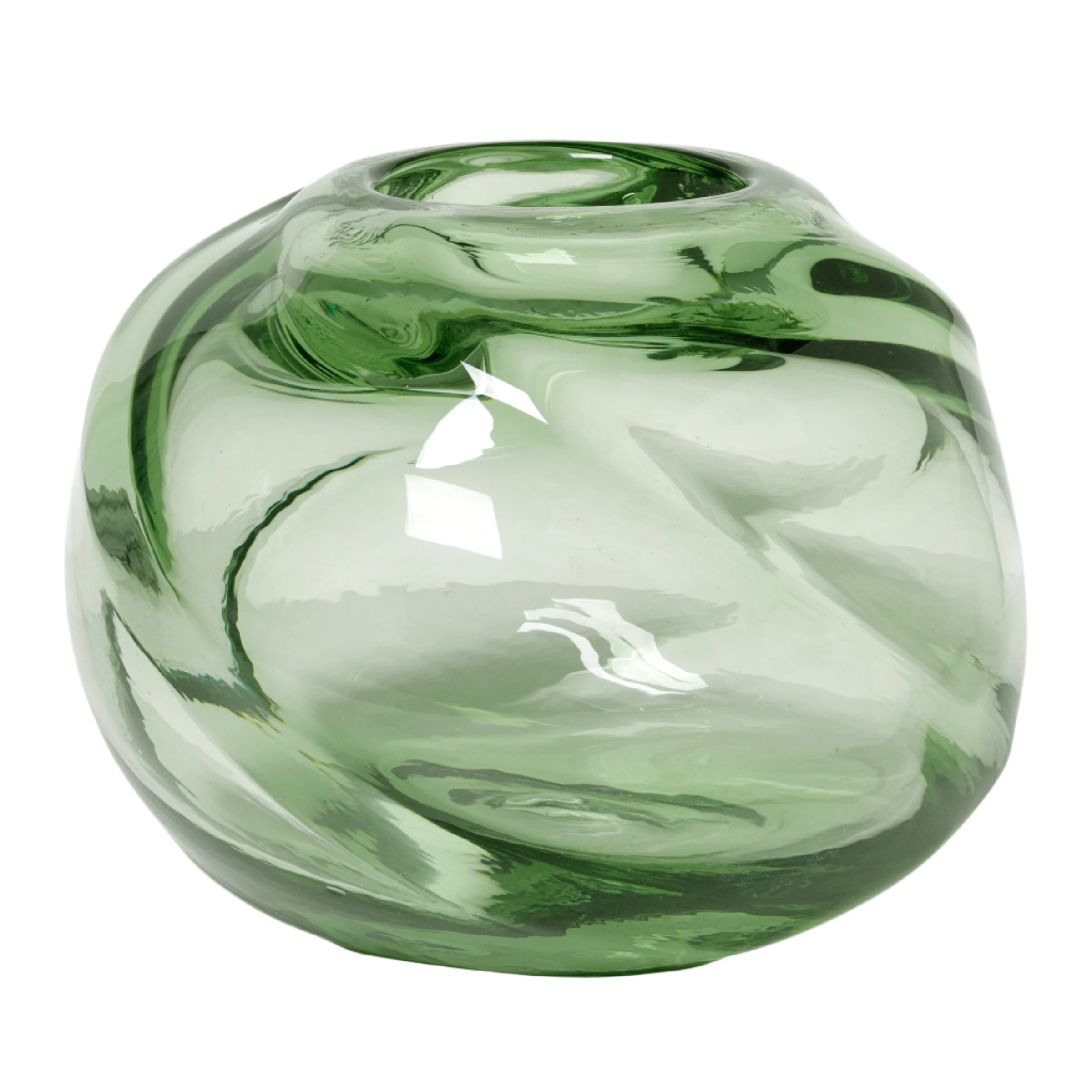 Vase WATER ROUND SWIRL light green