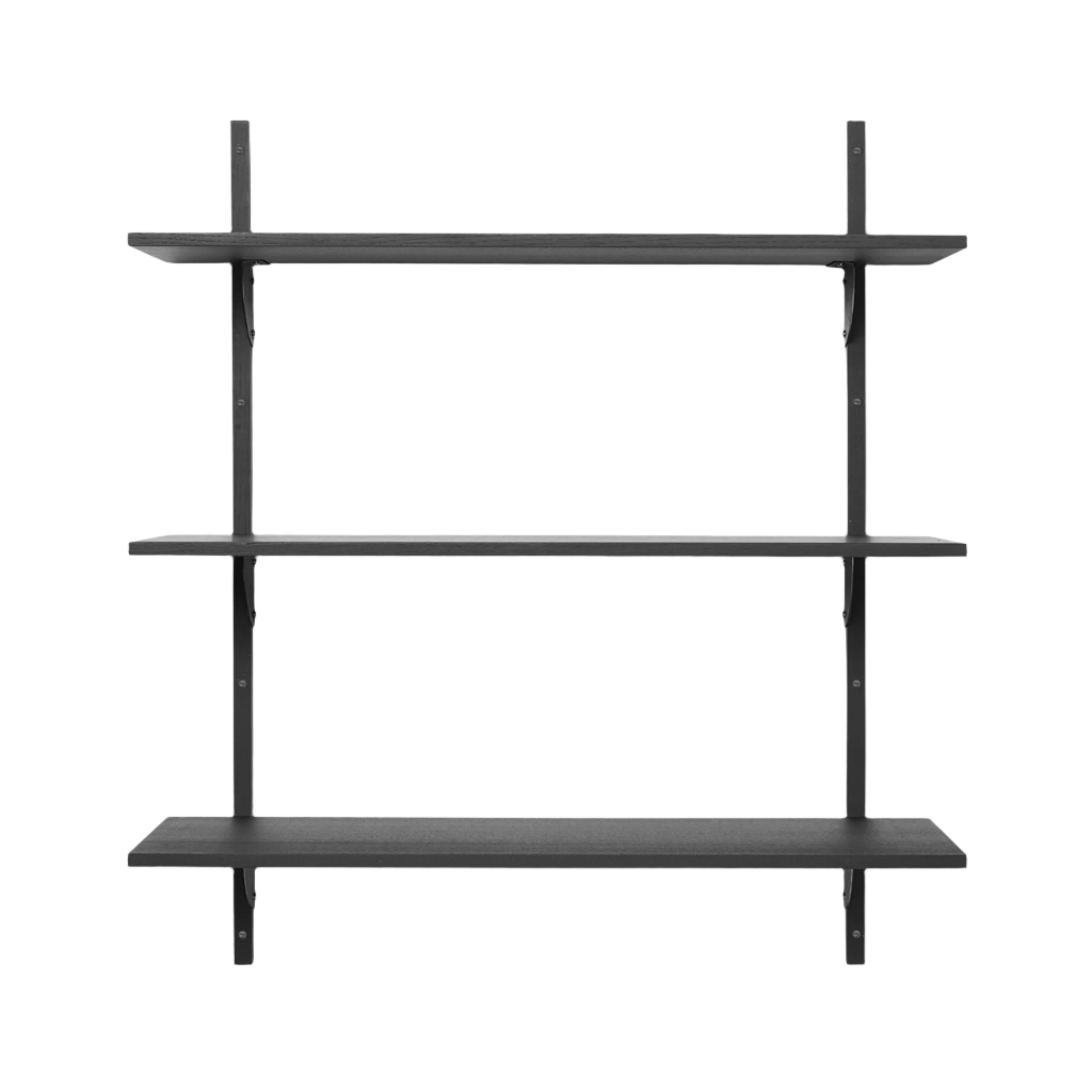 SECTOR TRIPLE WIDE Regal, schwarzes Eschenfurnier