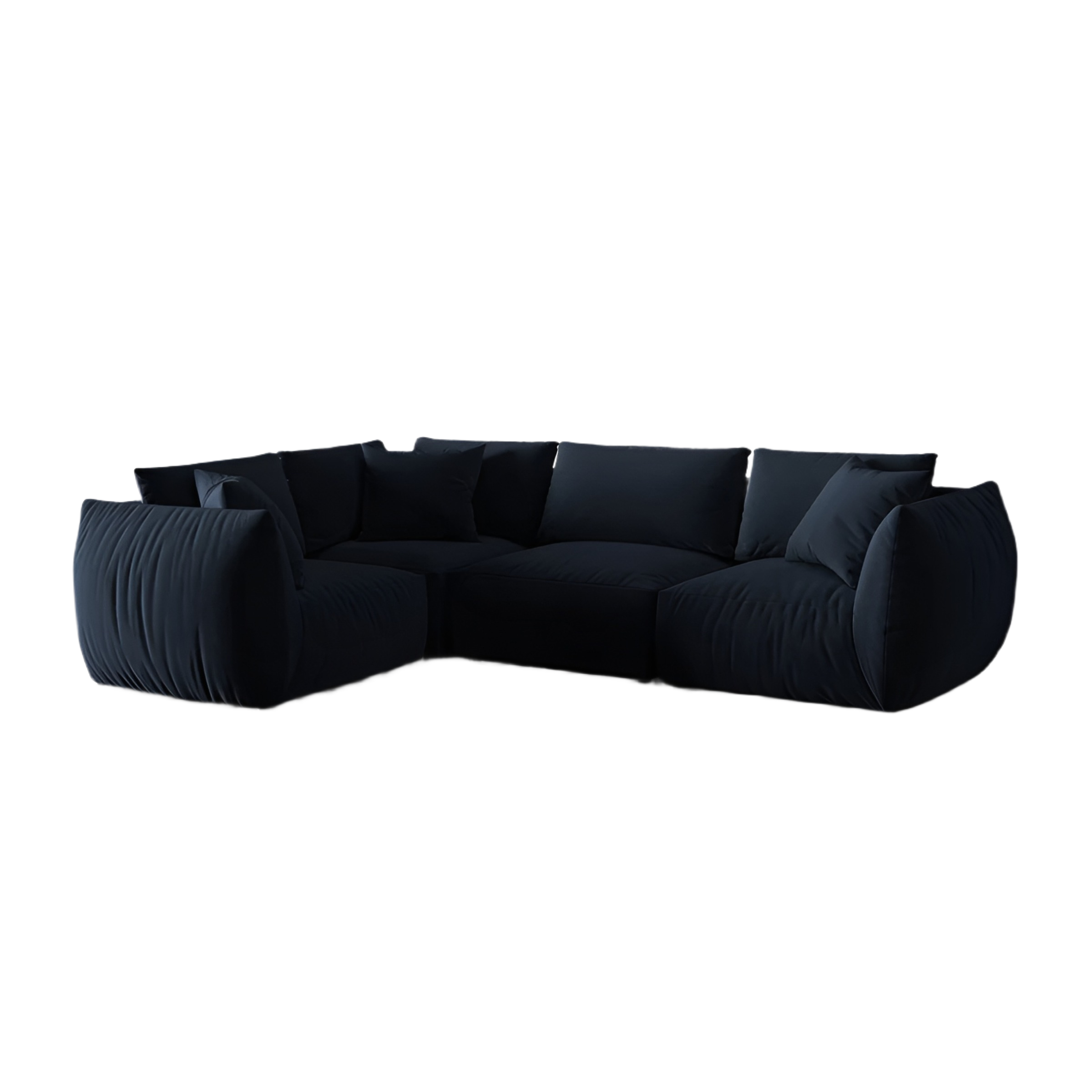 Left-facing velvet corner sofa for 4 people CHRIS royal blue