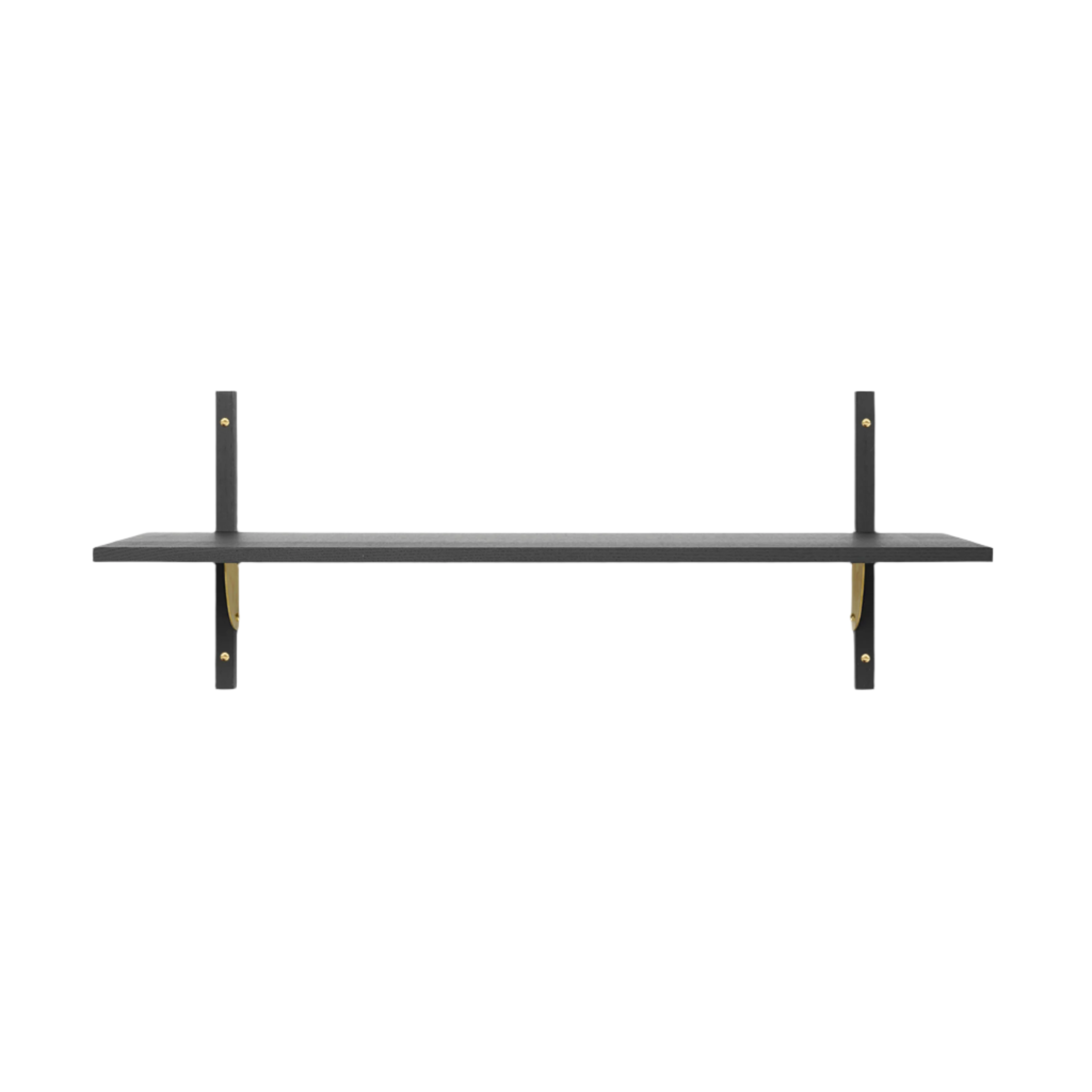 SECTOR WIDE Regal, schwarzes Eschenfurnier mit Messing-Finish