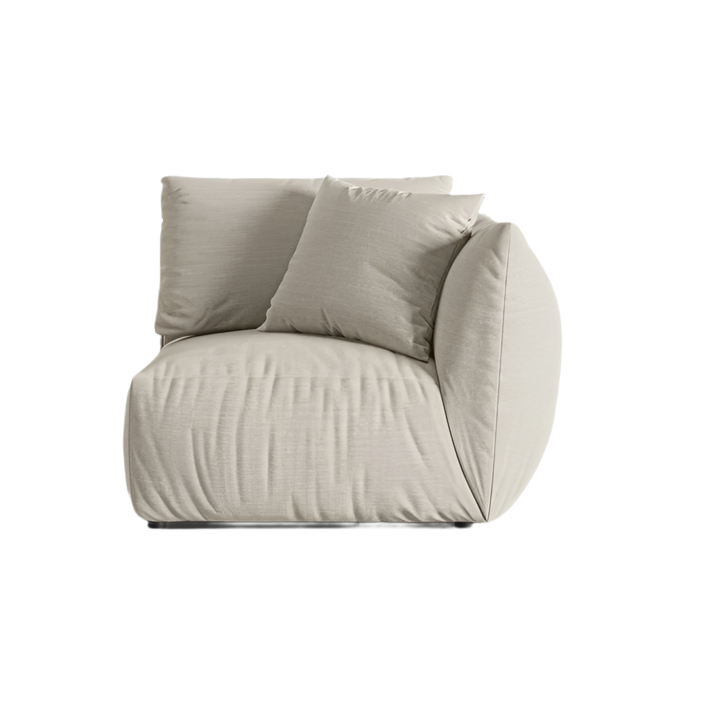 Modulares Sofa CHRIS - rechte Element in cremefarbenem Chenille