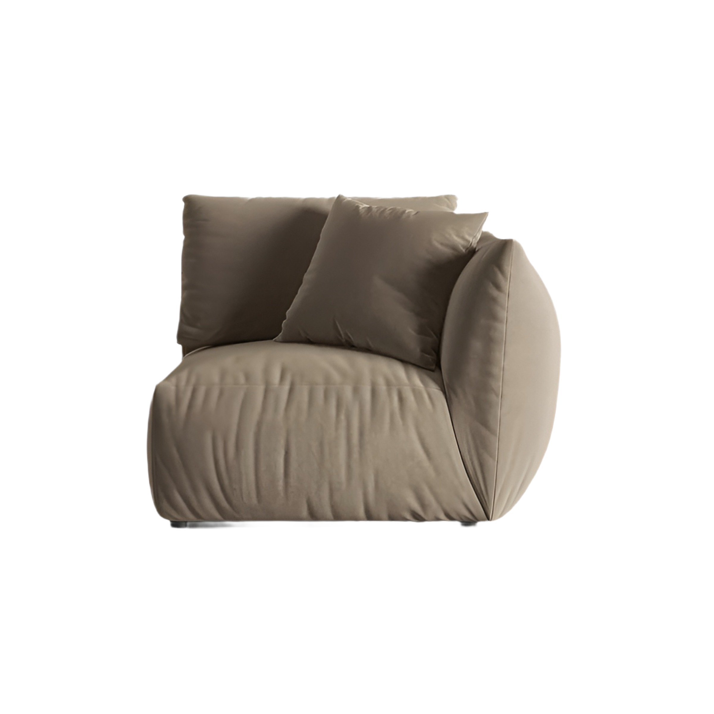 Modulares Samtsofa CHRIS - rechte Element in Hellbraun