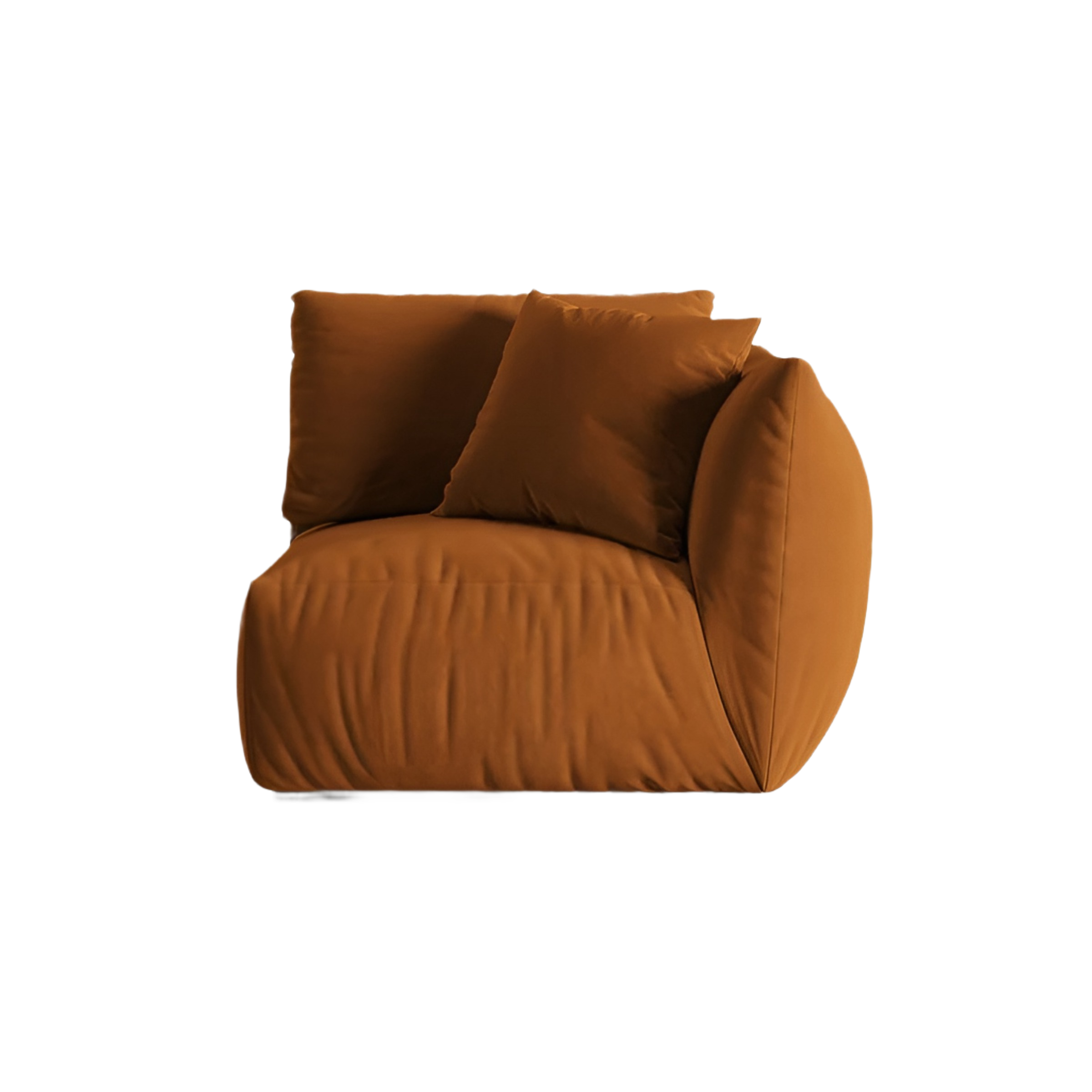 Modulares Samtsofa CHRIS - rechte Element terracotta