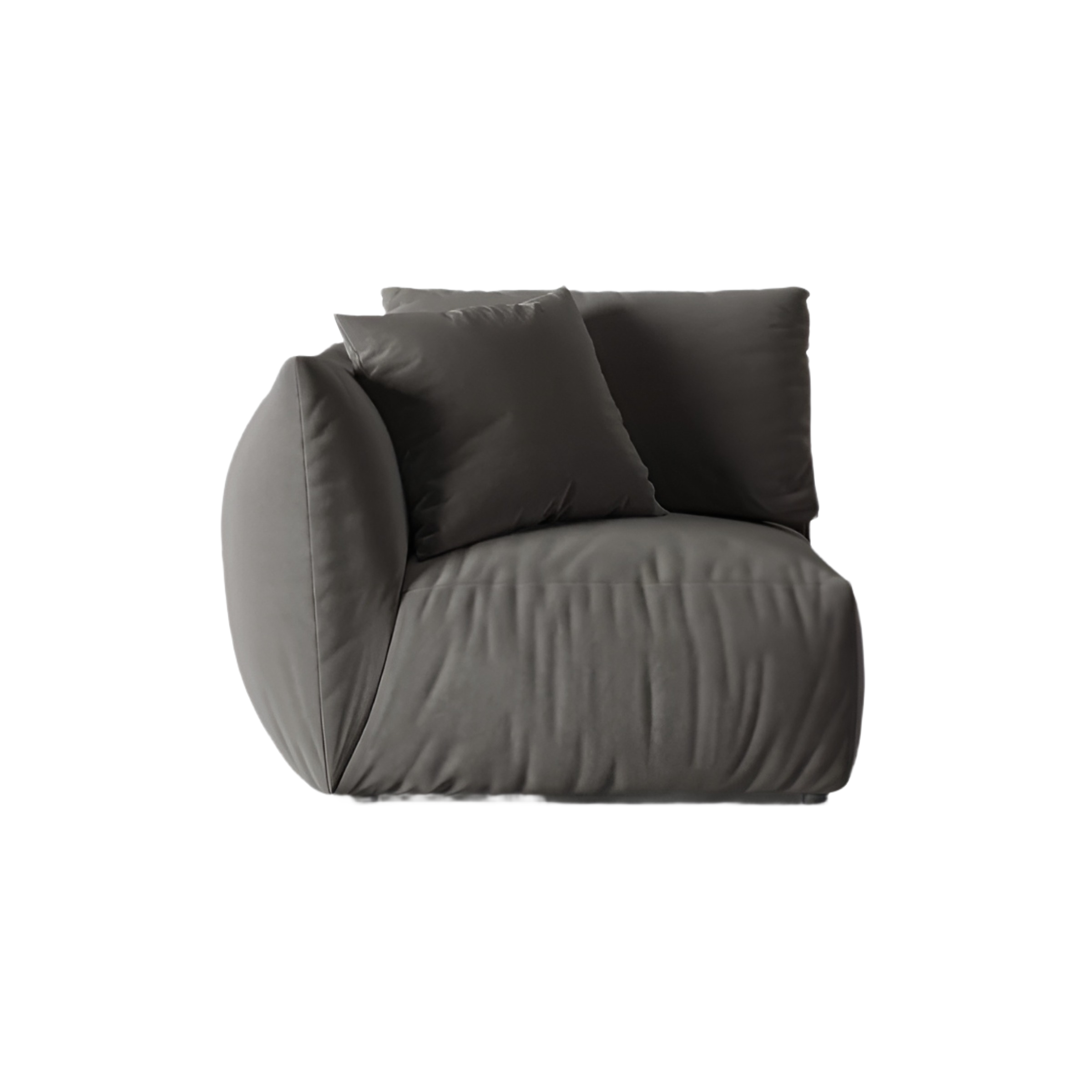 Modulares Samtsofa CHRIS - linkes Element in Dunkelgrau