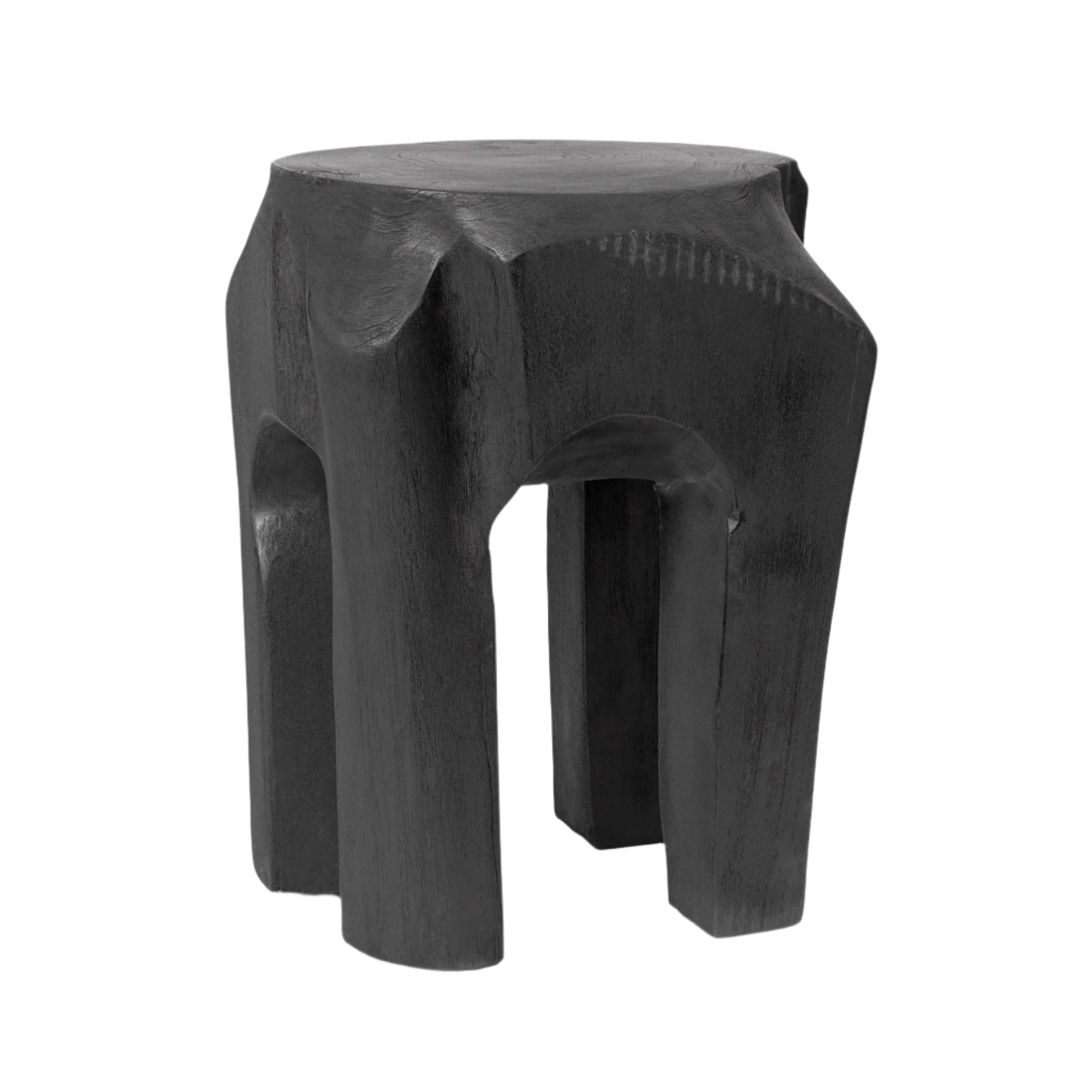 ROOT Hocker schwarze Teakholzwurzeln