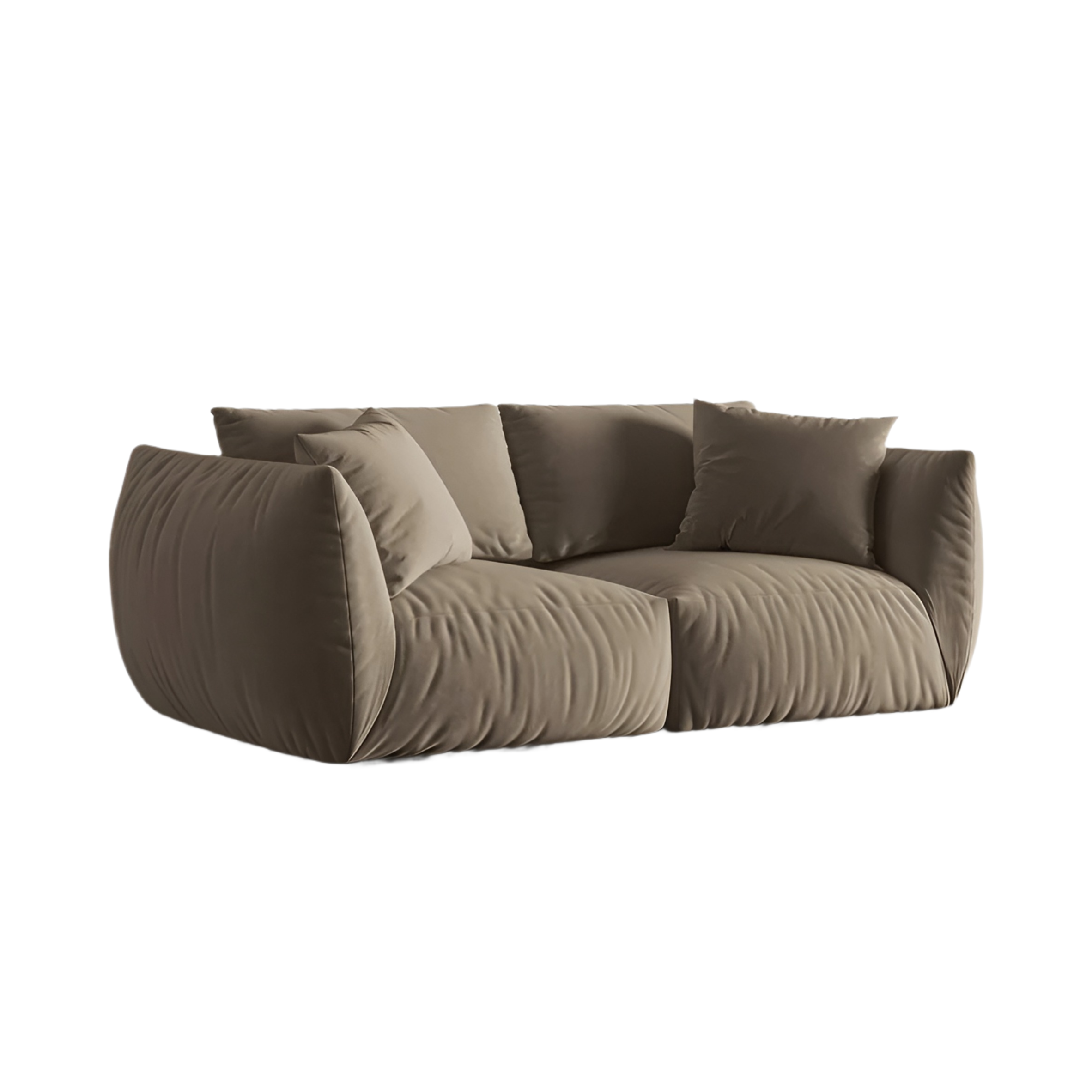 CHRIS light brown velvet 3-seater sofa