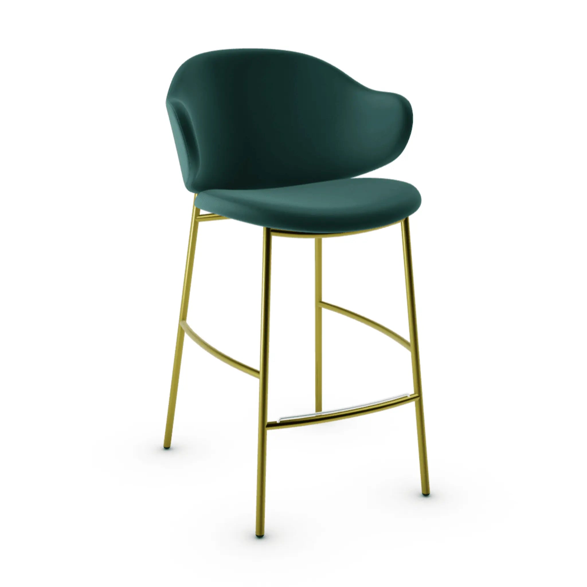 Hoker aksamitny HOLLY ciemnozielony Calligaris polerowany mosiądz Eye on Design