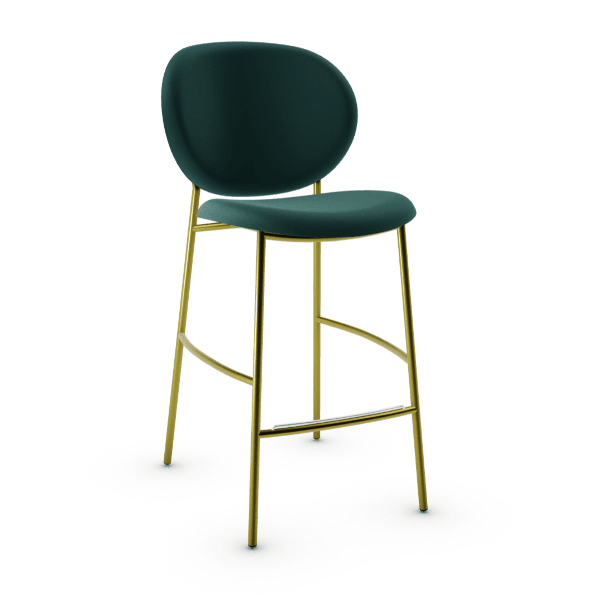 Hoker aksamitny INÈS ciemnozielony Calligaris matowy mosiądz Eye on Design