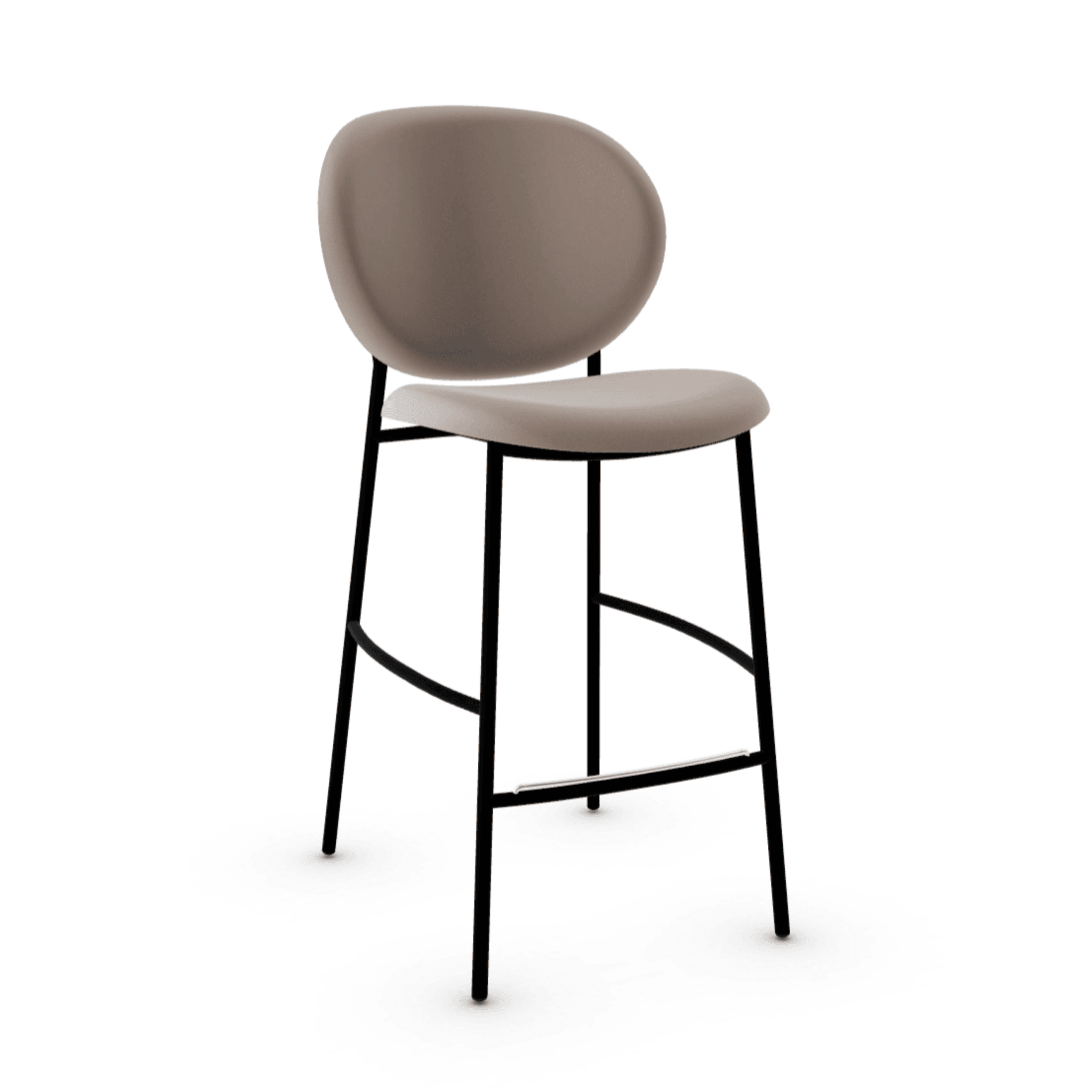Hoker aksamitny INÈS piaskowy Calligaris matowa czerń Eye on Design
