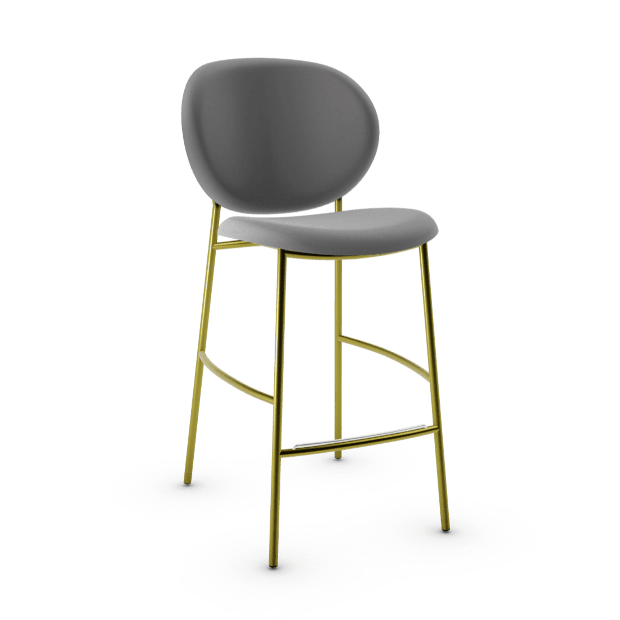 Hoker aksamitny INÈS szary Calligaris matowy mosiądz Eye on Design