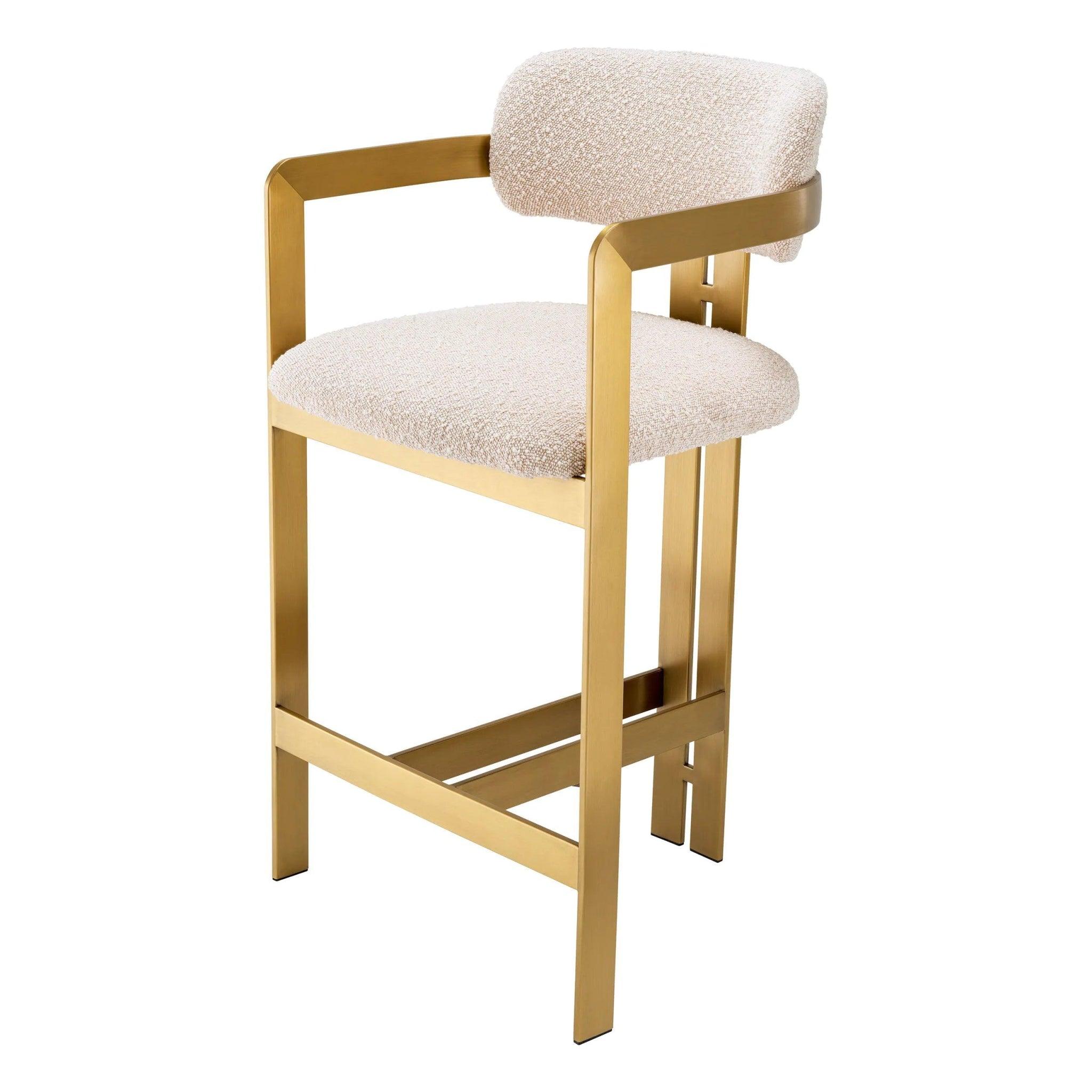 Hoker w tkaninie bouclé DONATO kremowy ze złotym Eichholtz Eye on Design
