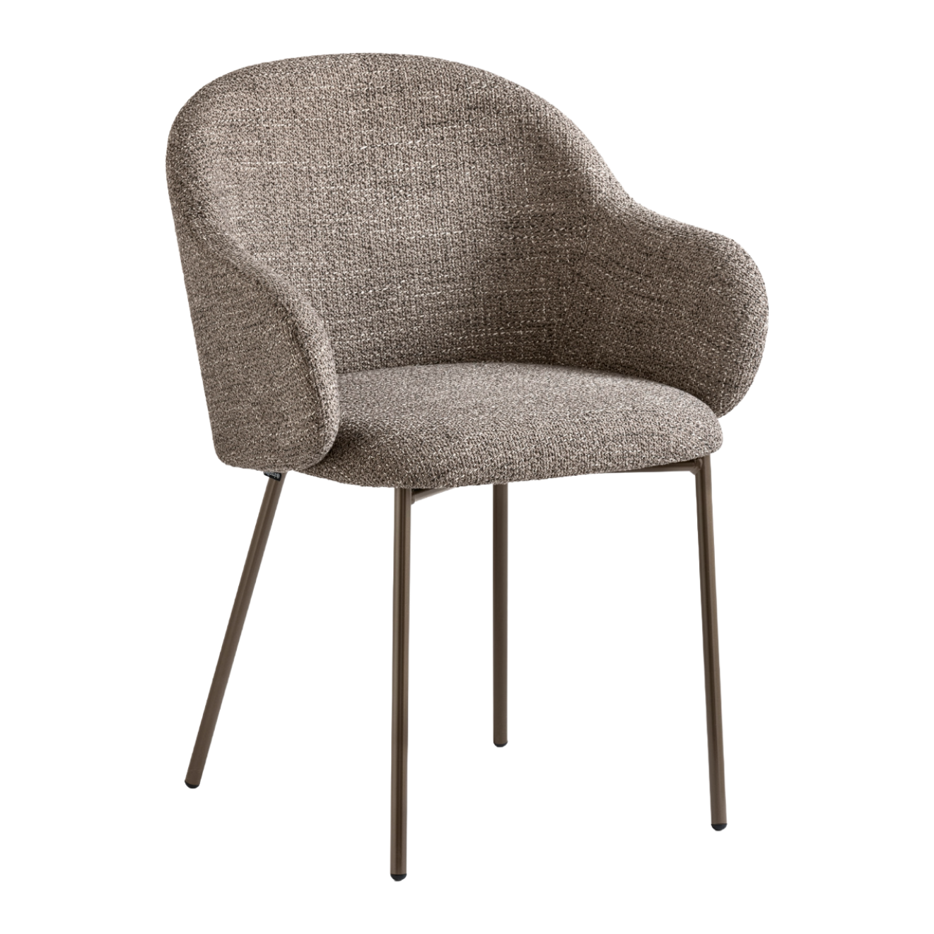 Sessel mit Armlehnen HOLLY FAB gepolstert mit braunem Metallgestell