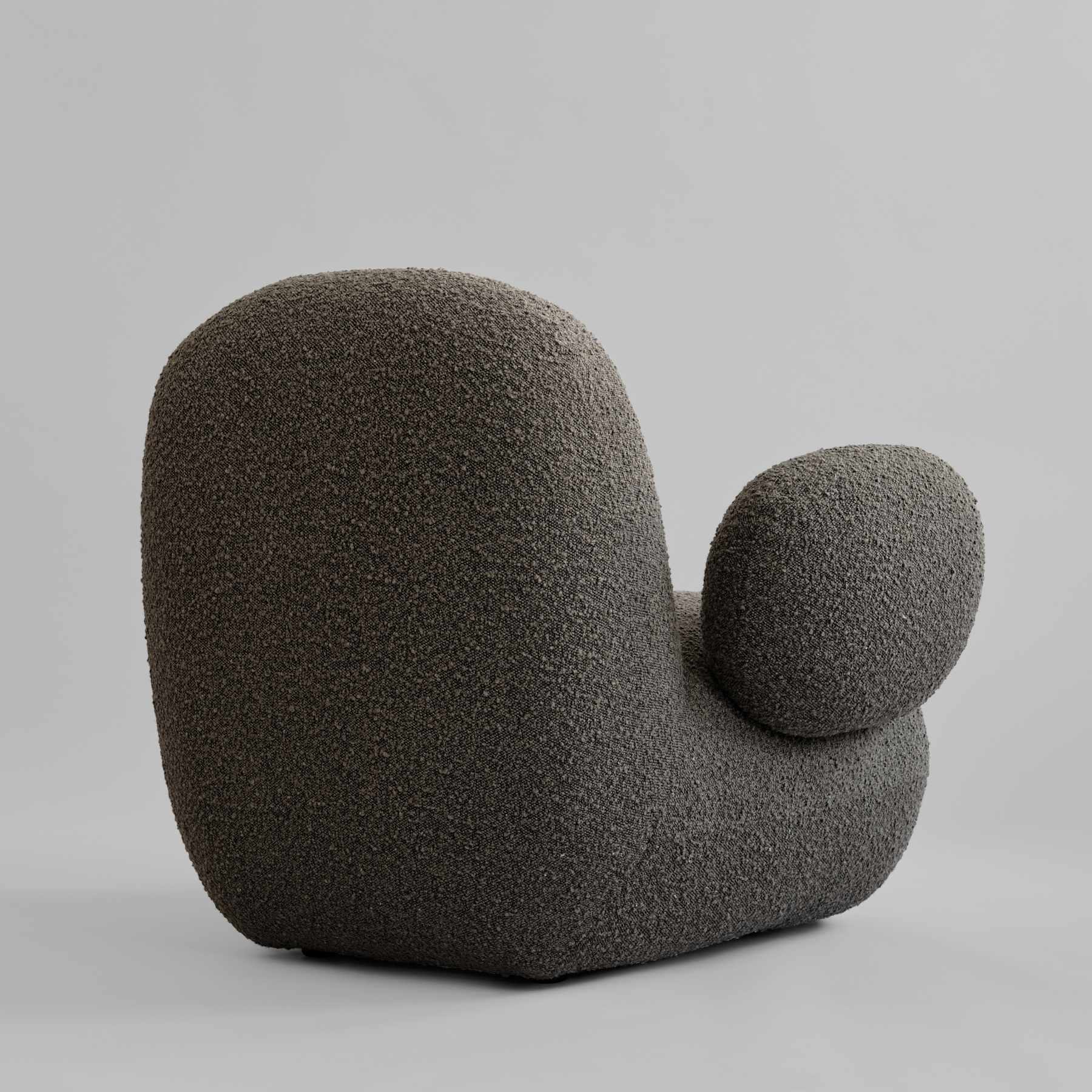 TOE FLAT Sessel graubraunes Bouclé