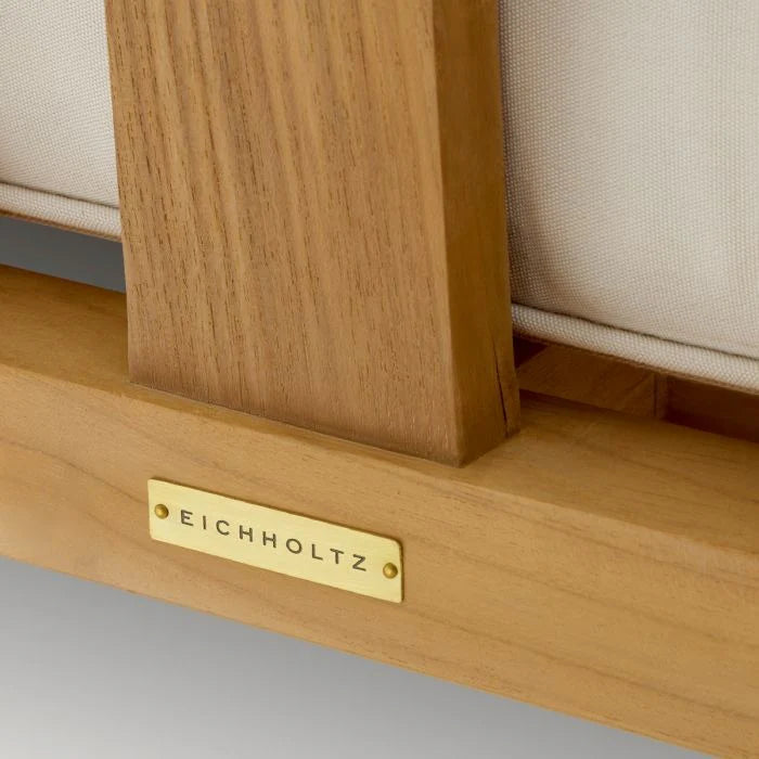 ARUBA Cream Outdoor Sofa with Wooden Base