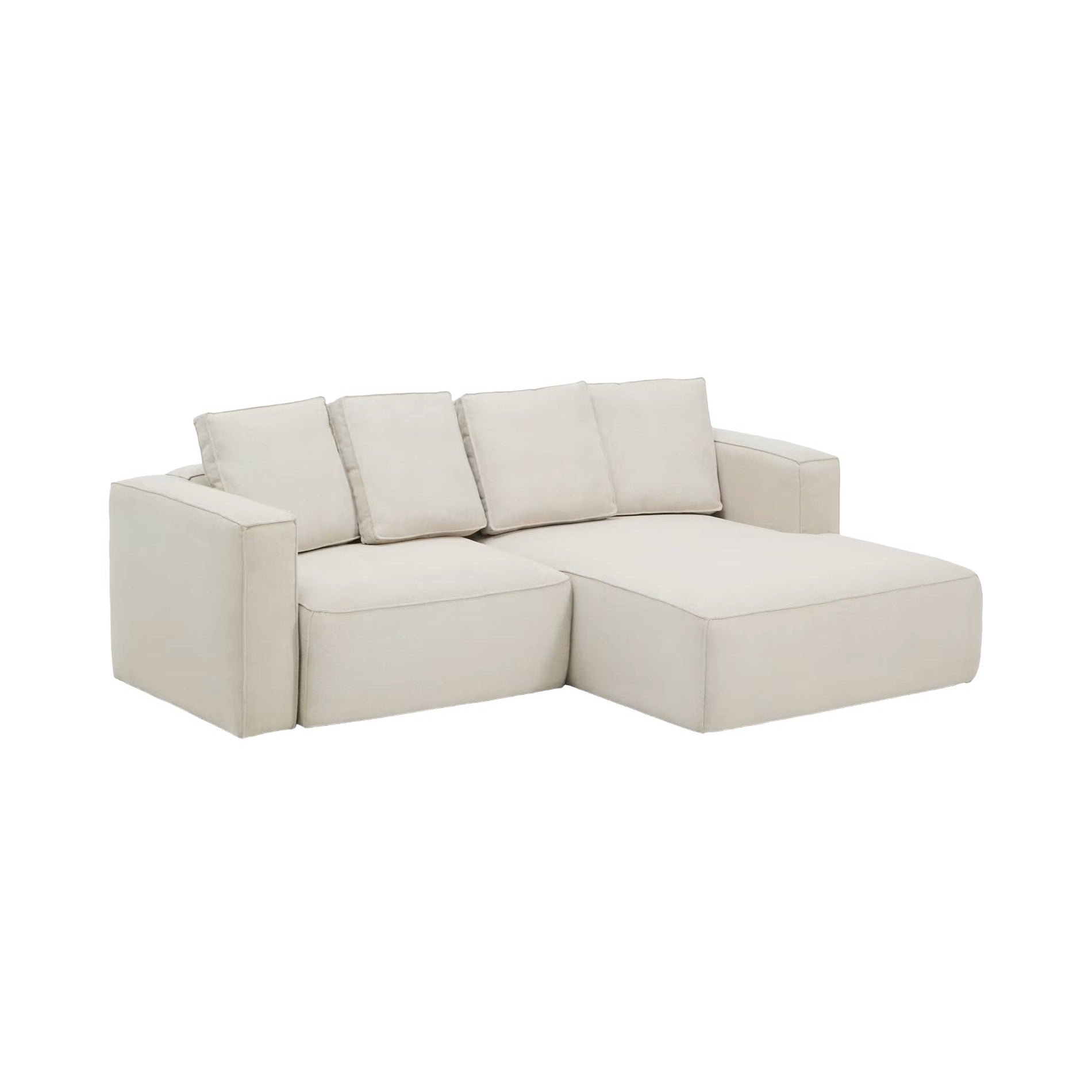 Rechtsseitige 3-Sitzer-Couch mit Schlaffunktion MARELA beige