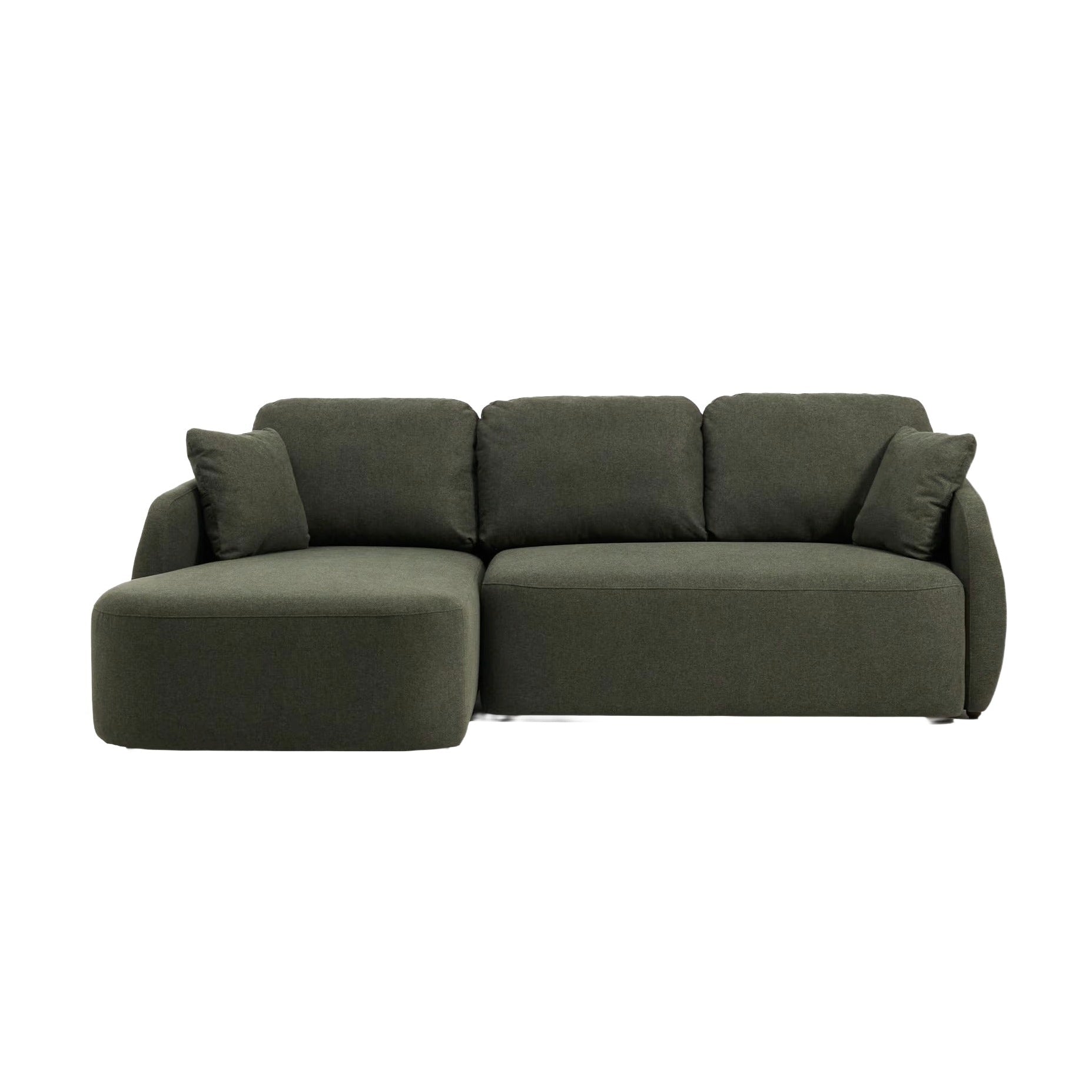 Left-facing 3-seater sofa bed LAIRA dark green