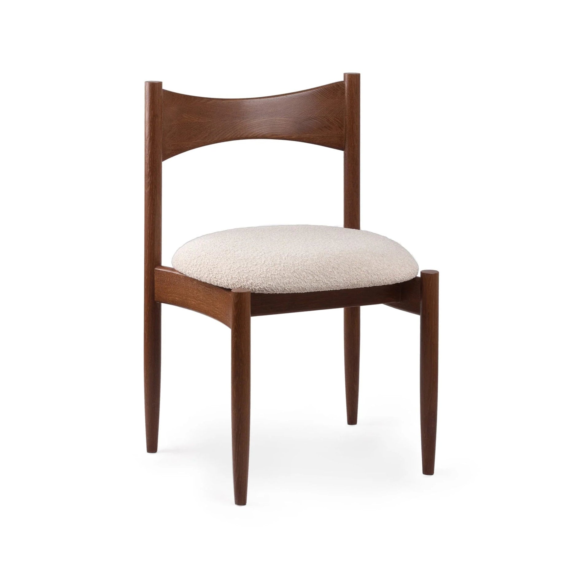 Stuhl KEMI beige mit dunklem Eichenholz