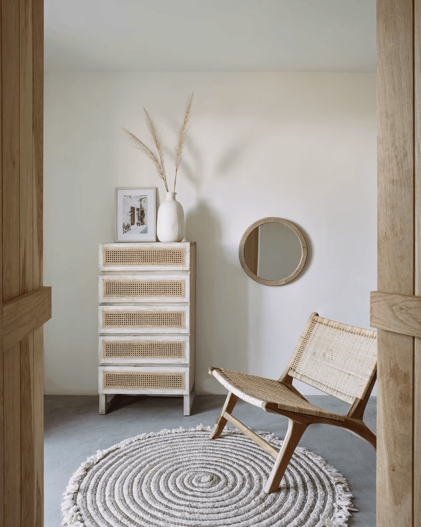 Komoda wysoka z szufladami REXIT fornir mindi La Forma Eye on Design
