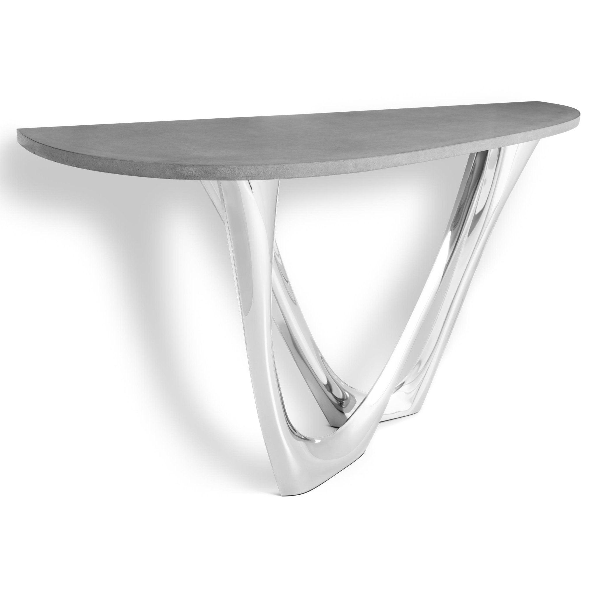Konsola G-CONSOLE DUO polerowana stal z betonowym blatem Zieta Studio Eye on Design