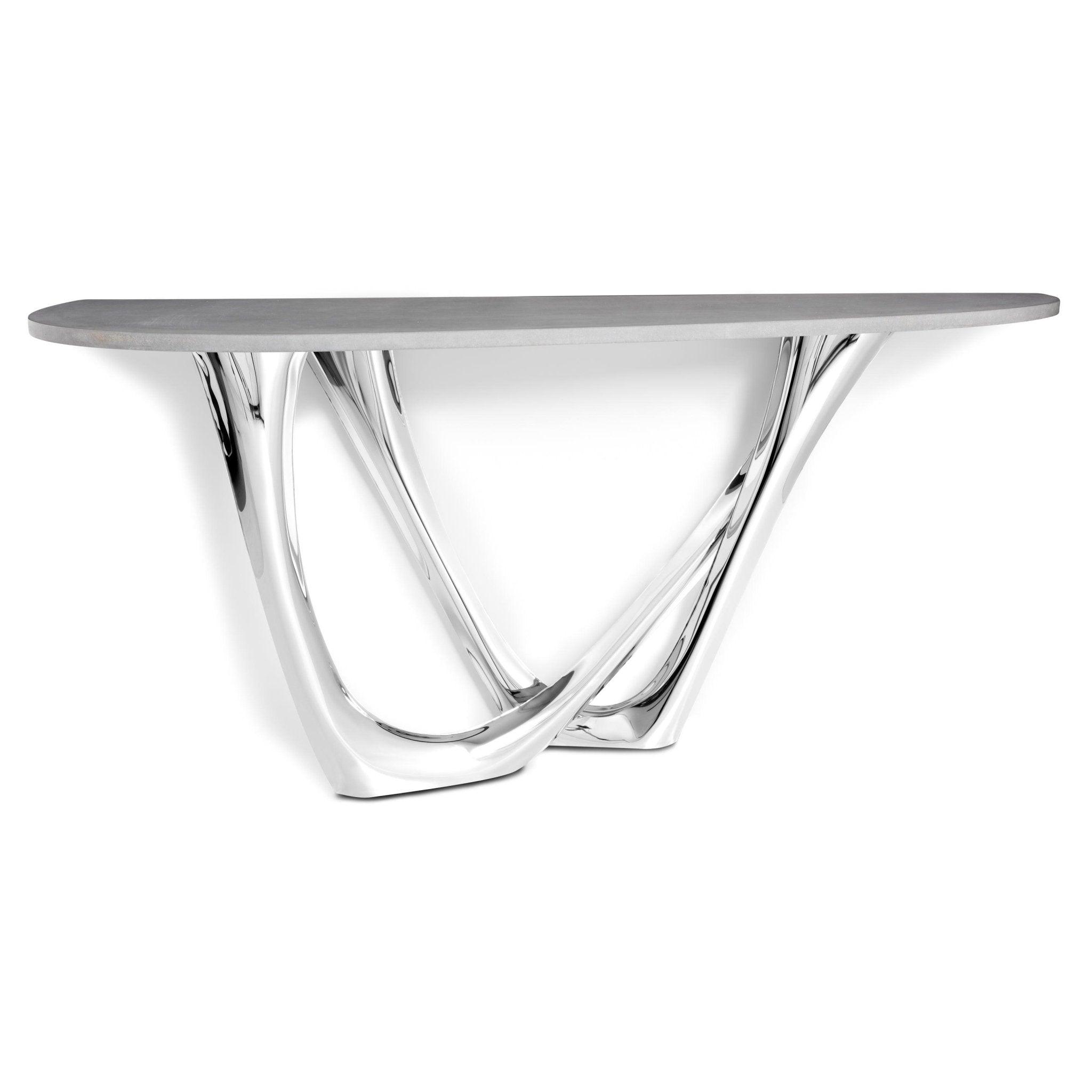 Konsola G-CONSOLE DUO polerowana stal z betonowym blatem Zieta Studio Eye on Design