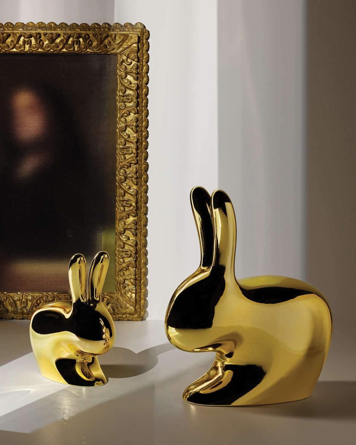 Krzesełko BABY RABBIT METALLIC czarna perła Qeeboo Eye on Design