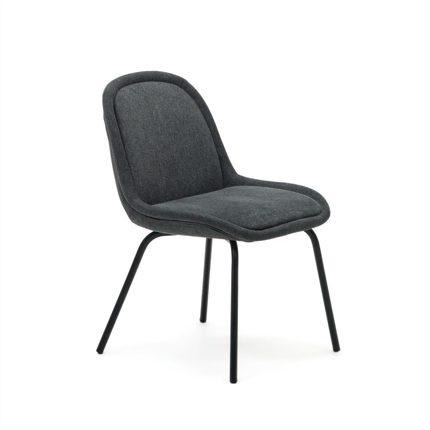 Krzesło AIMIN ciemnoszary szenil z czarną podstawą La Forma Eye on Design