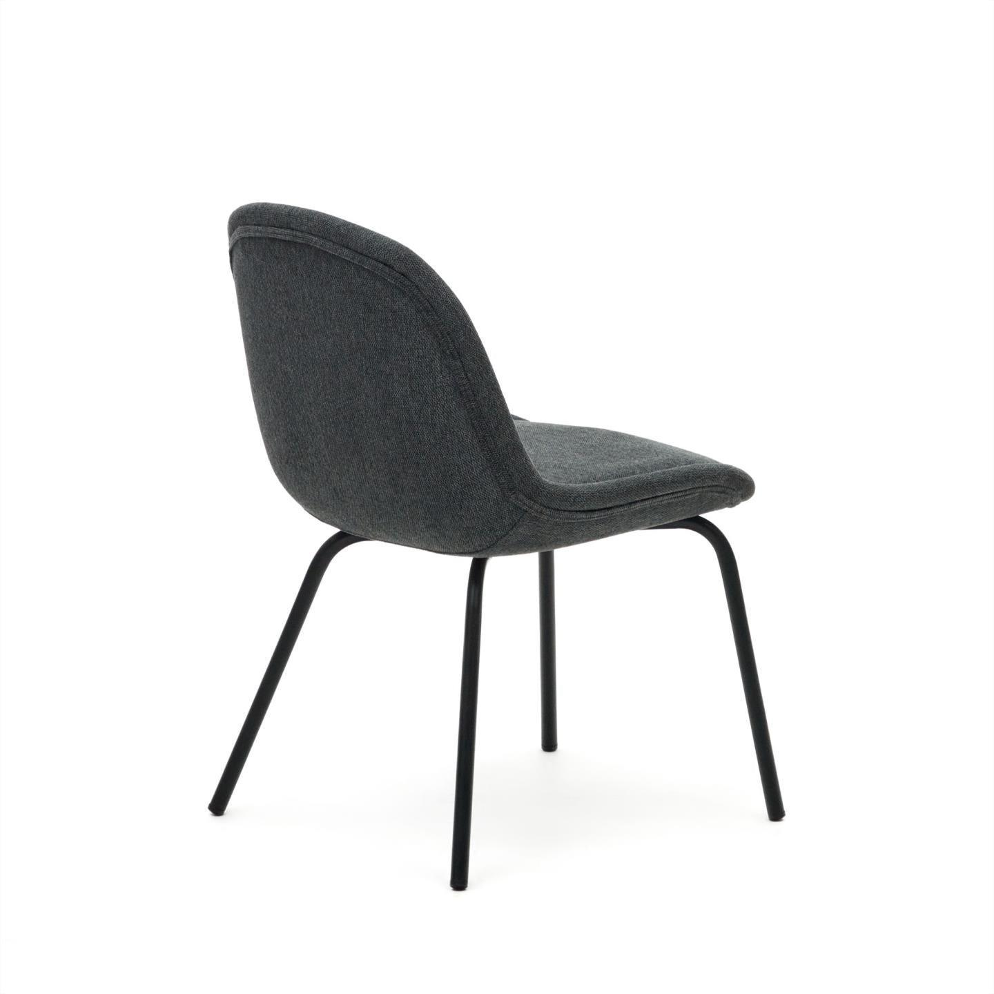 Krzesło AIMIN ciemnoszary szenil z czarną podstawą La Forma Eye on Design