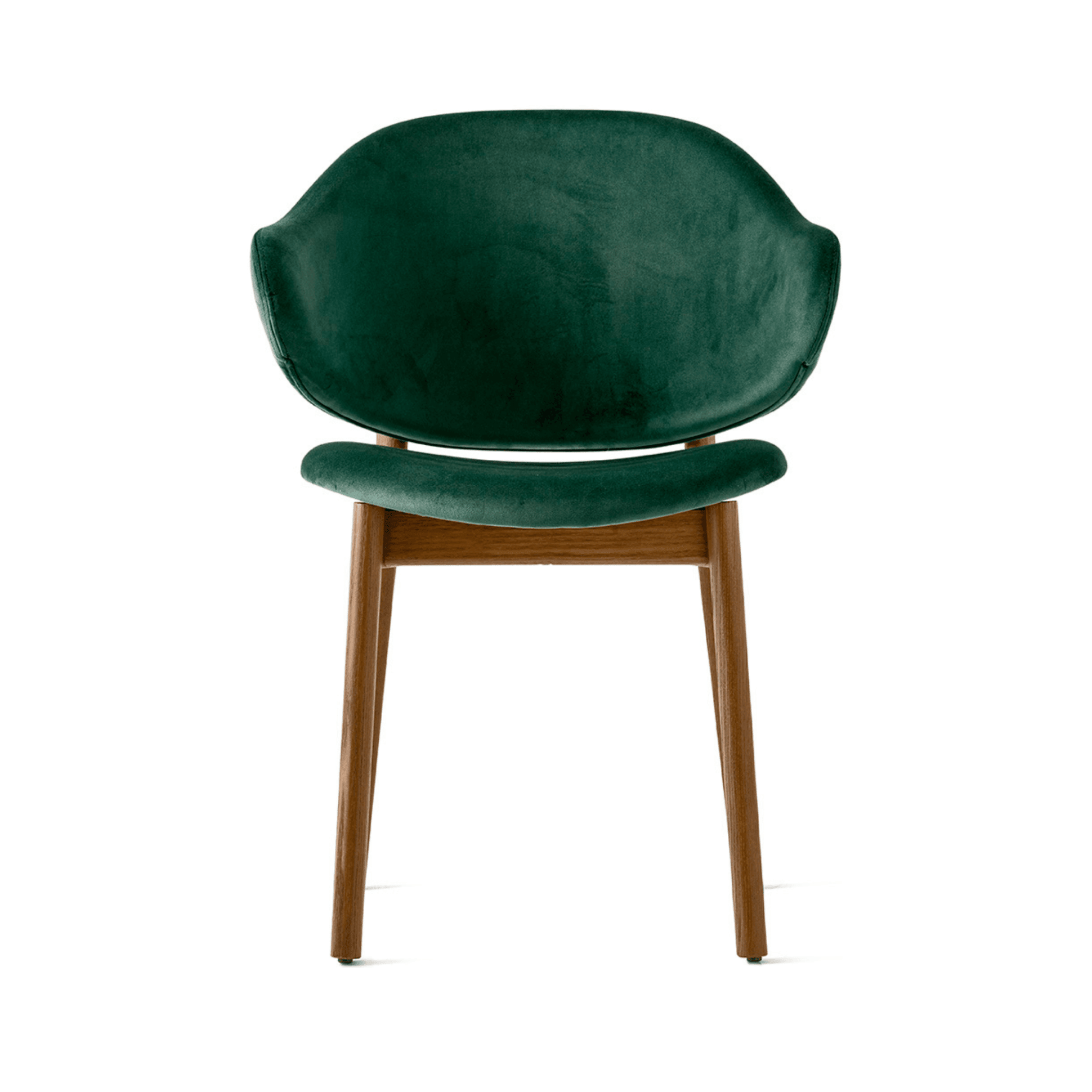 Krzesło aksamitne HOLLY ciemnozielony z drewnianą podstawą Calligaris orzech włoski Eye on Design