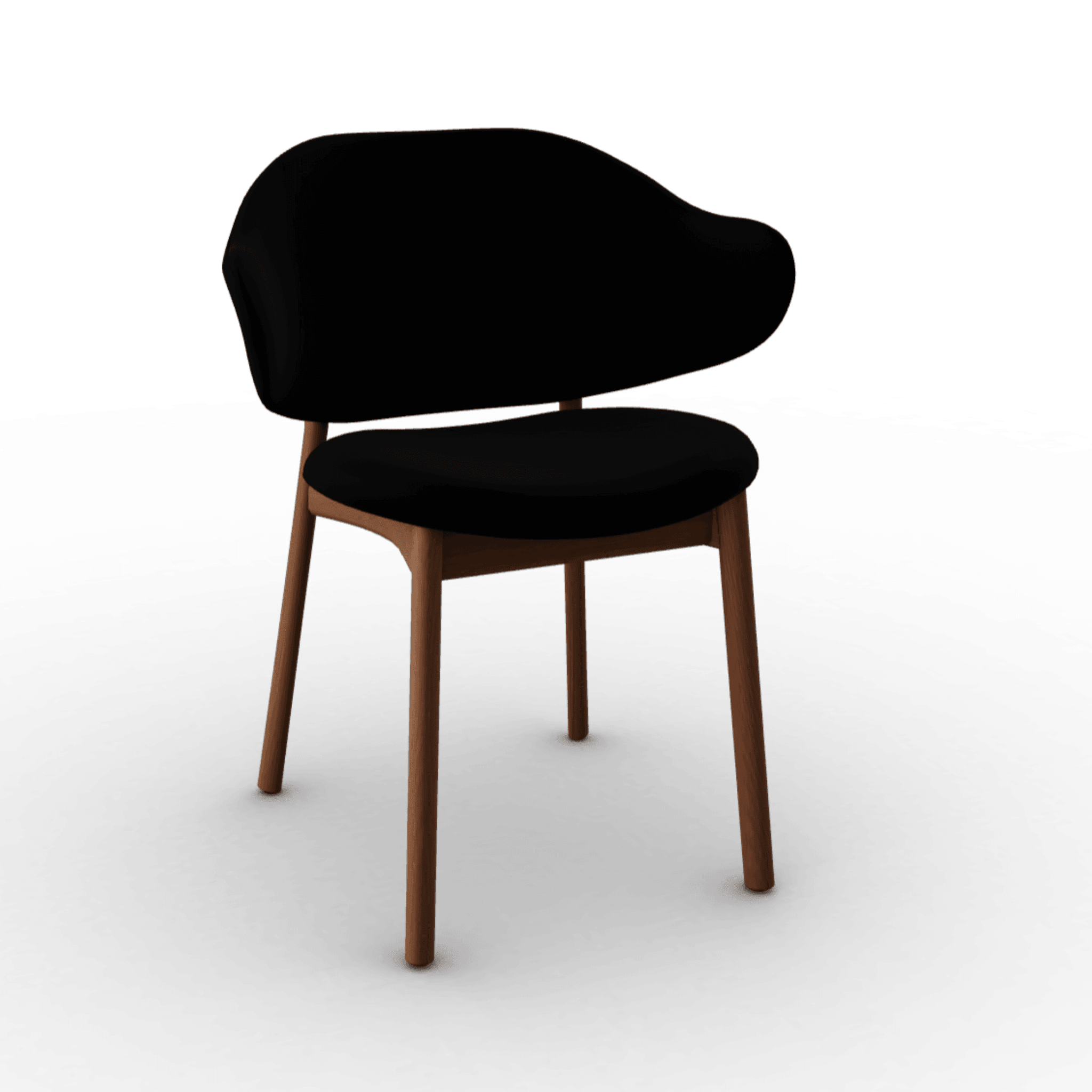 Krzesło aksamitne HOLLY czarny z drewnianą podstawą Calligaris orzech włoski Eye on Design