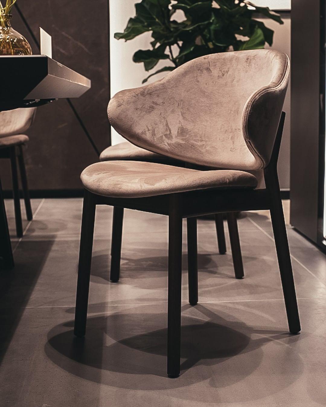 Krzesło aksamitne HOLLY kremowy z drewnianą podstawą Calligaris Eye on Design
