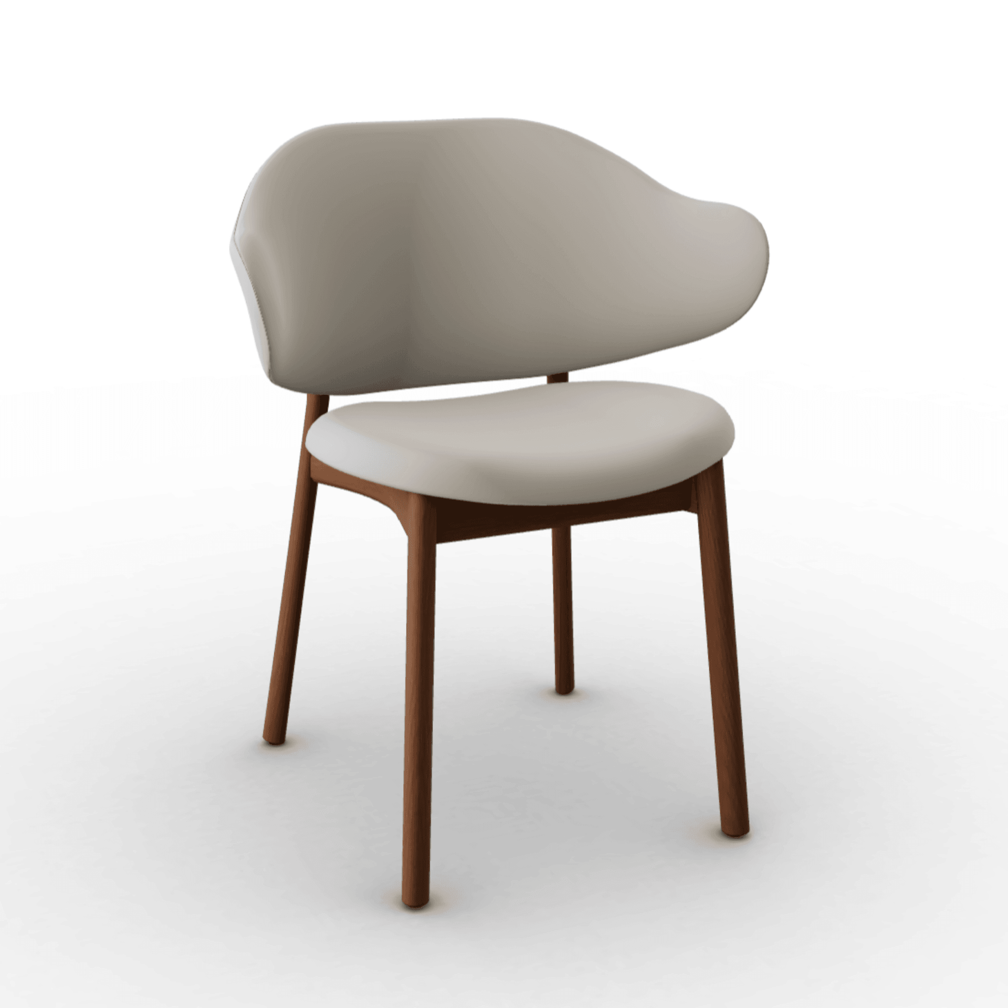 Krzesło aksamitne HOLLY kremowy z drewnianą podstawą Calligaris orzech włoski Eye on Design