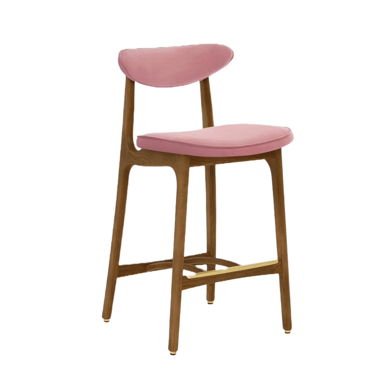 Krzesło barowe 200-190 różowy w tkaninie Velvet Powder Pink 366 concept Eye on Design