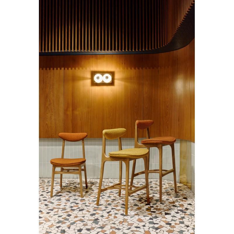 Krzesło barowe 200-190 żółty w tkaninie Marble Mustard 366 concept Eye on Design