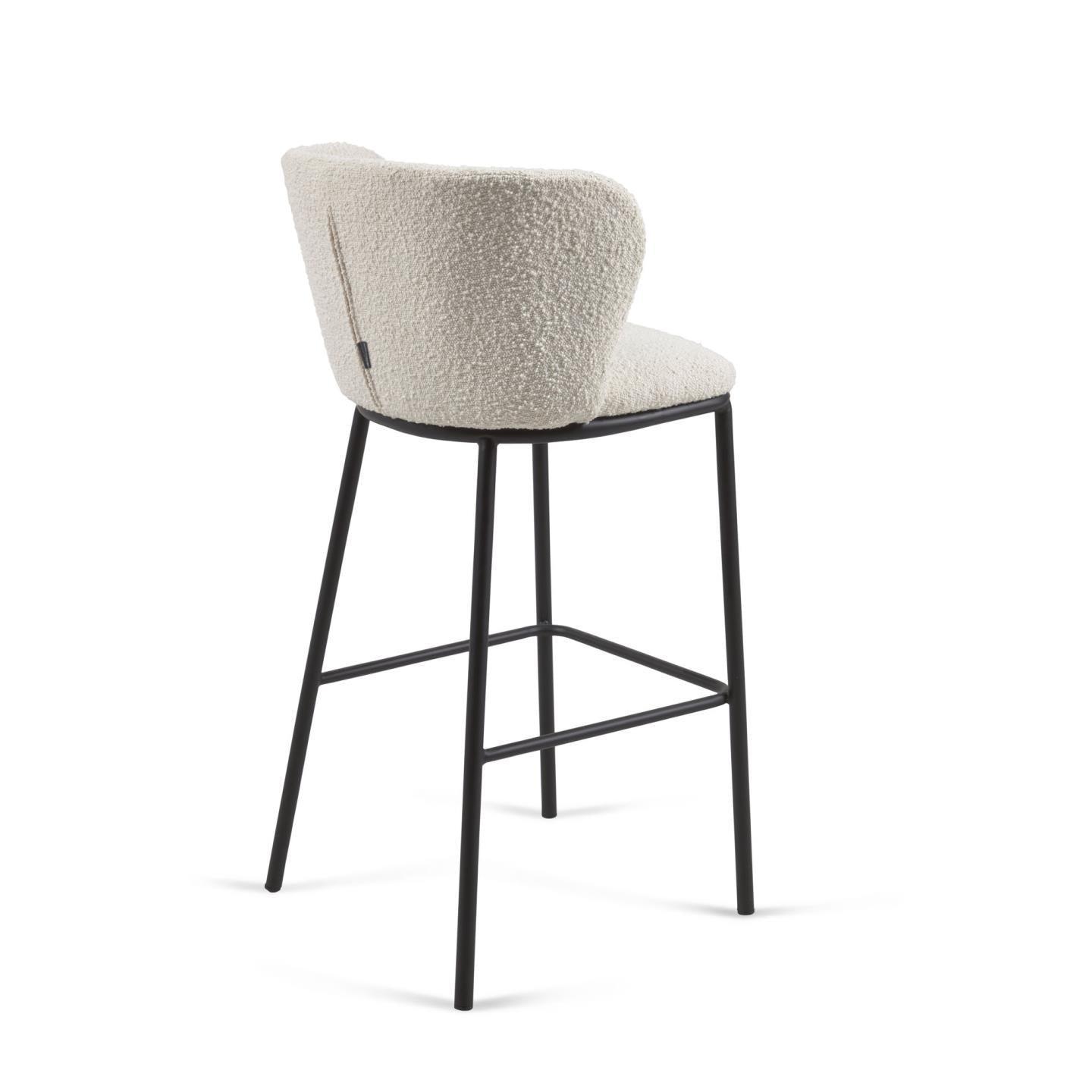Krzesło barowe CISELIA biały boucle La Forma Eye on Design